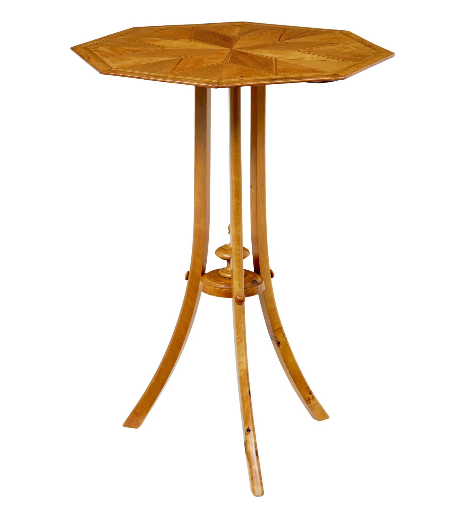 Early 20th Century Inlaid Birch Octagonal Occasional Table (1 of 6) Early 20th Century Inlaid Birch Octagonal Occasional Table (1 of 6)