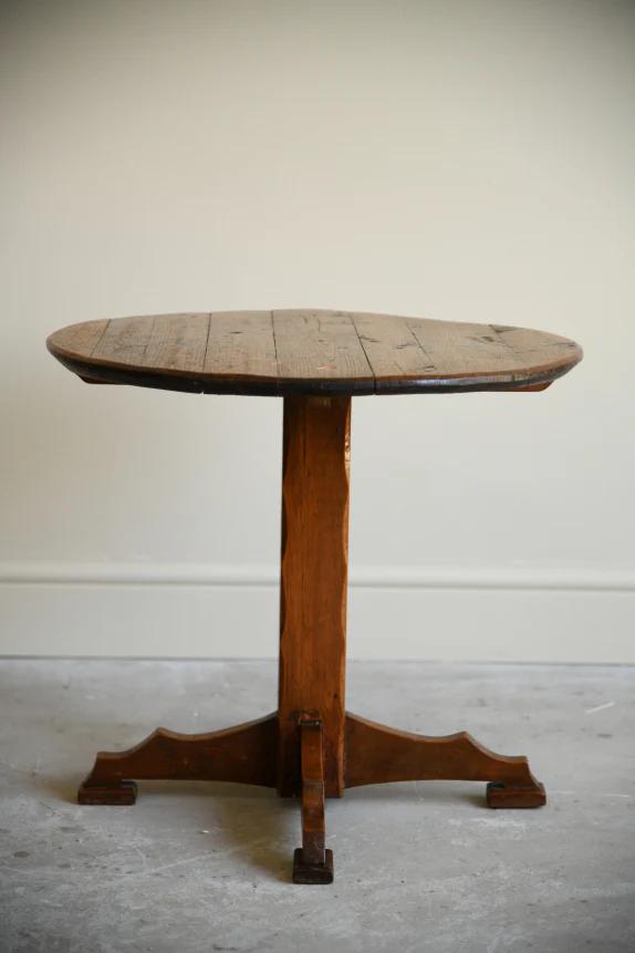 Vintage Wooden Wine Barrel Lid Coffee Table (1 of 7)