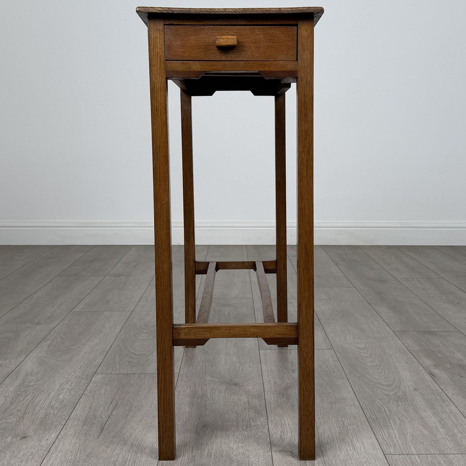 Antique 20th Century Unusually Narrow Side Table in Oak (1 of 11)