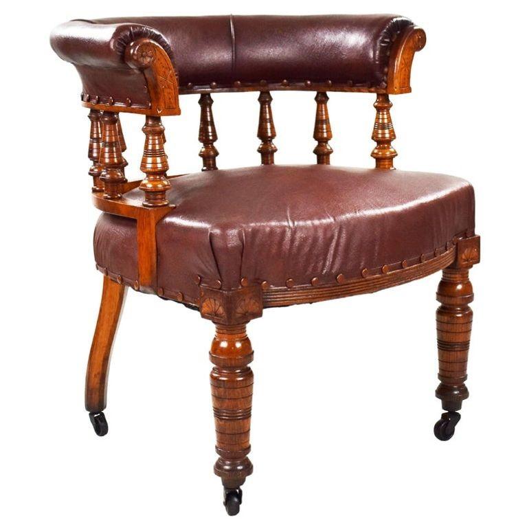 19th Century English Victorian Oak Armchair (1 of 9)