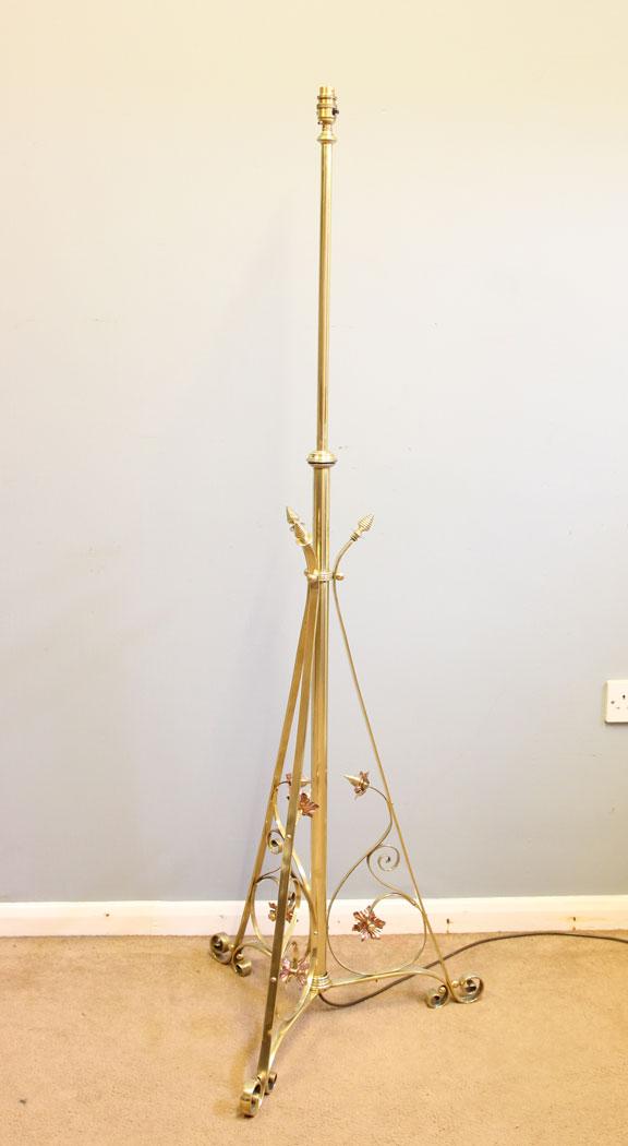 Antique Arts Crafts Brass and Copper Standard Floor Lamp (1 of 10)