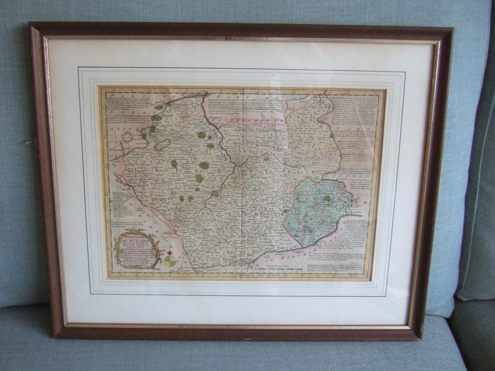 Mid 18th Century Map of Leicestershire & Rutland by Bowen (1 of 7)