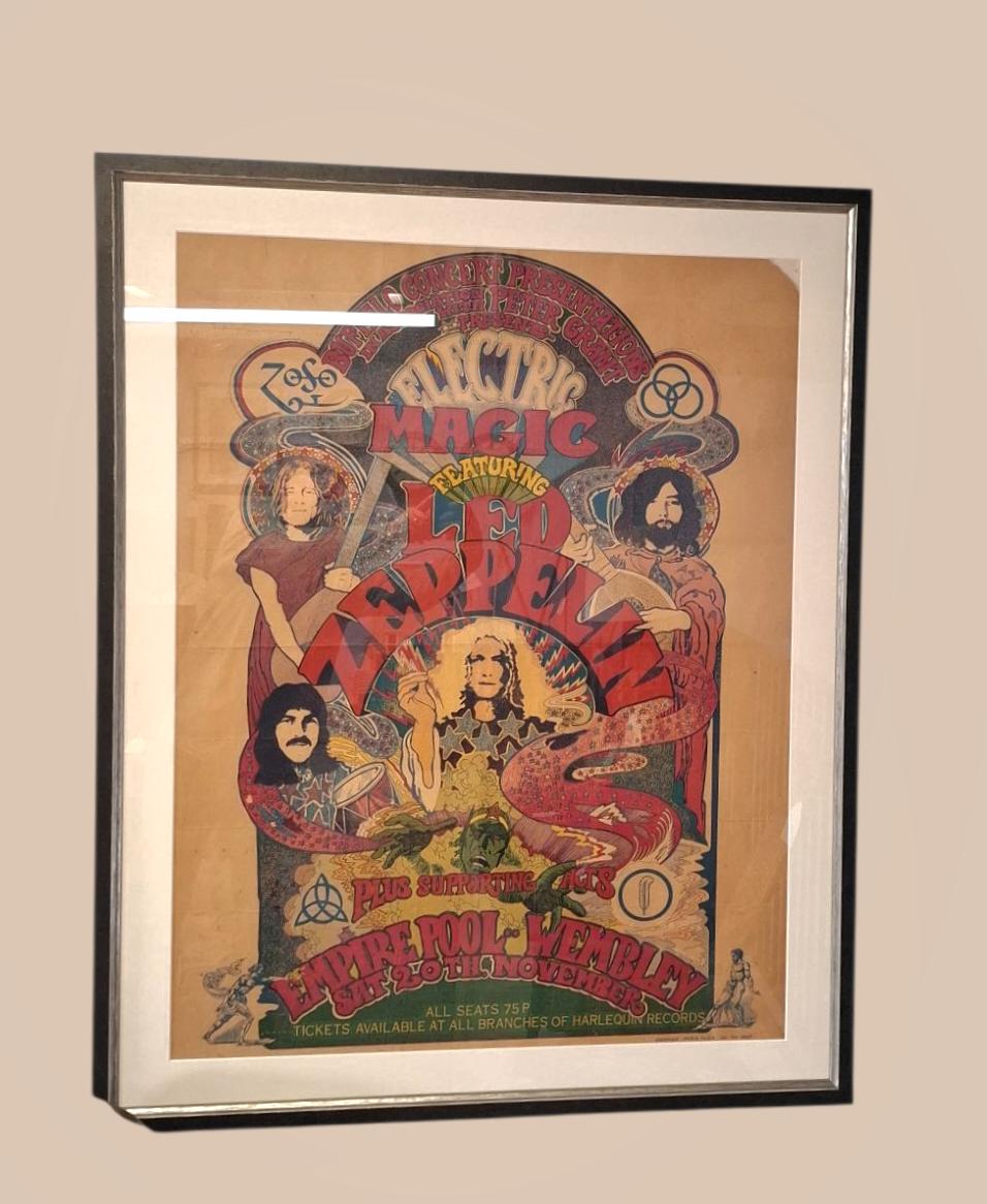 Extremely Rare 1971 Orignal Concert Poster for Led Zepplin (1 of 2)