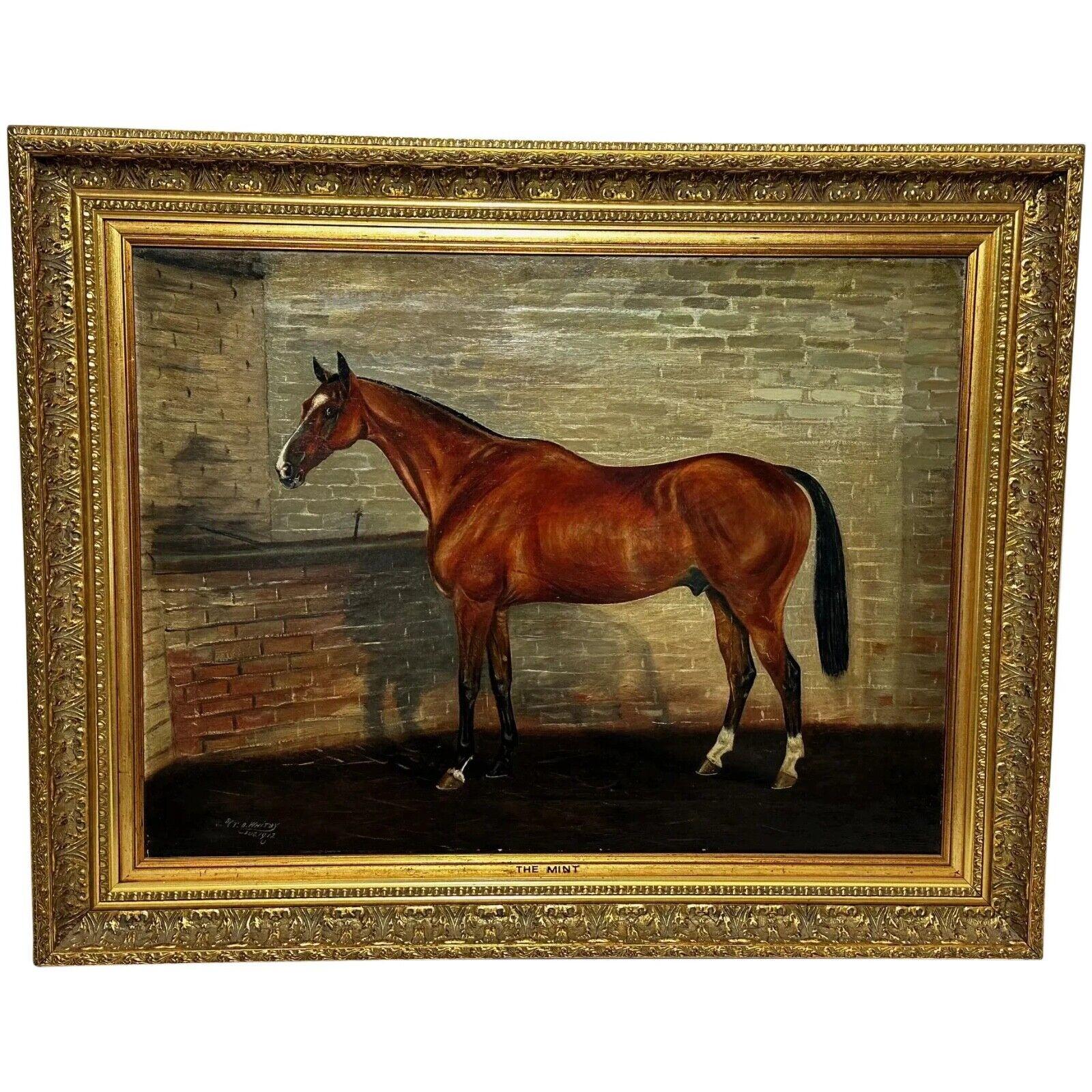 Oil Painting  Equine Masterpiece The Mint Stallion in the Manner of Sir Alfred Munnings (1 of 14)