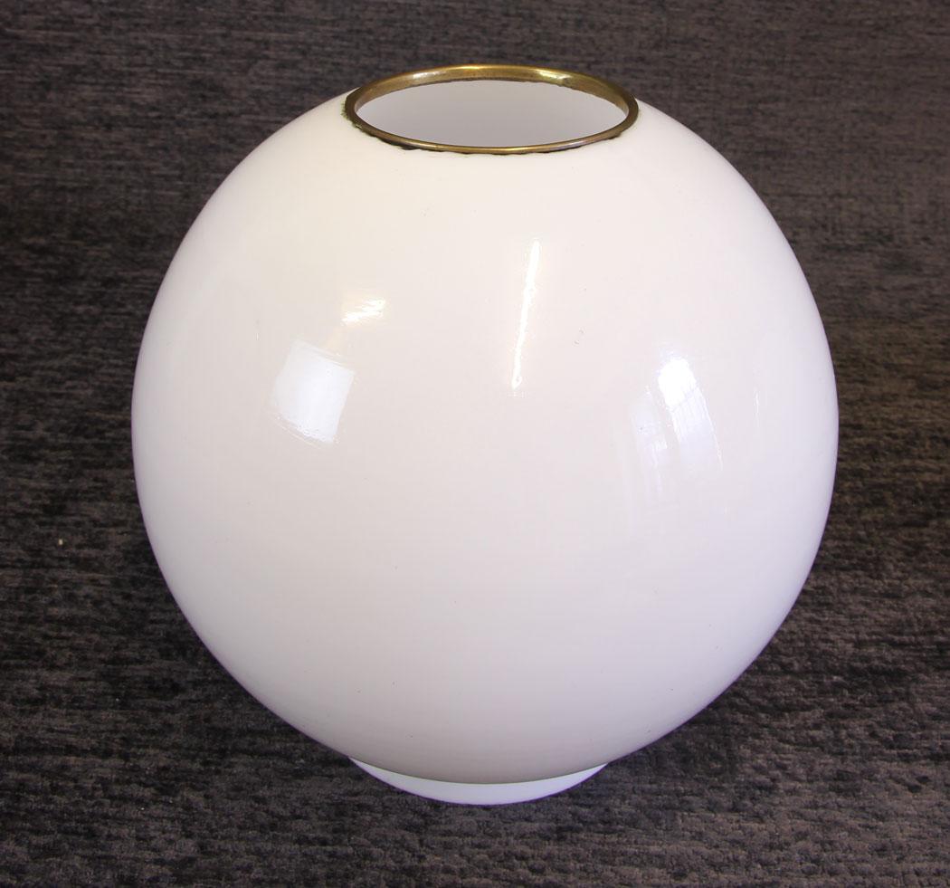 Antique Opaque Oil Lamp Shade / Globe with Brass Ring (1 of 4)