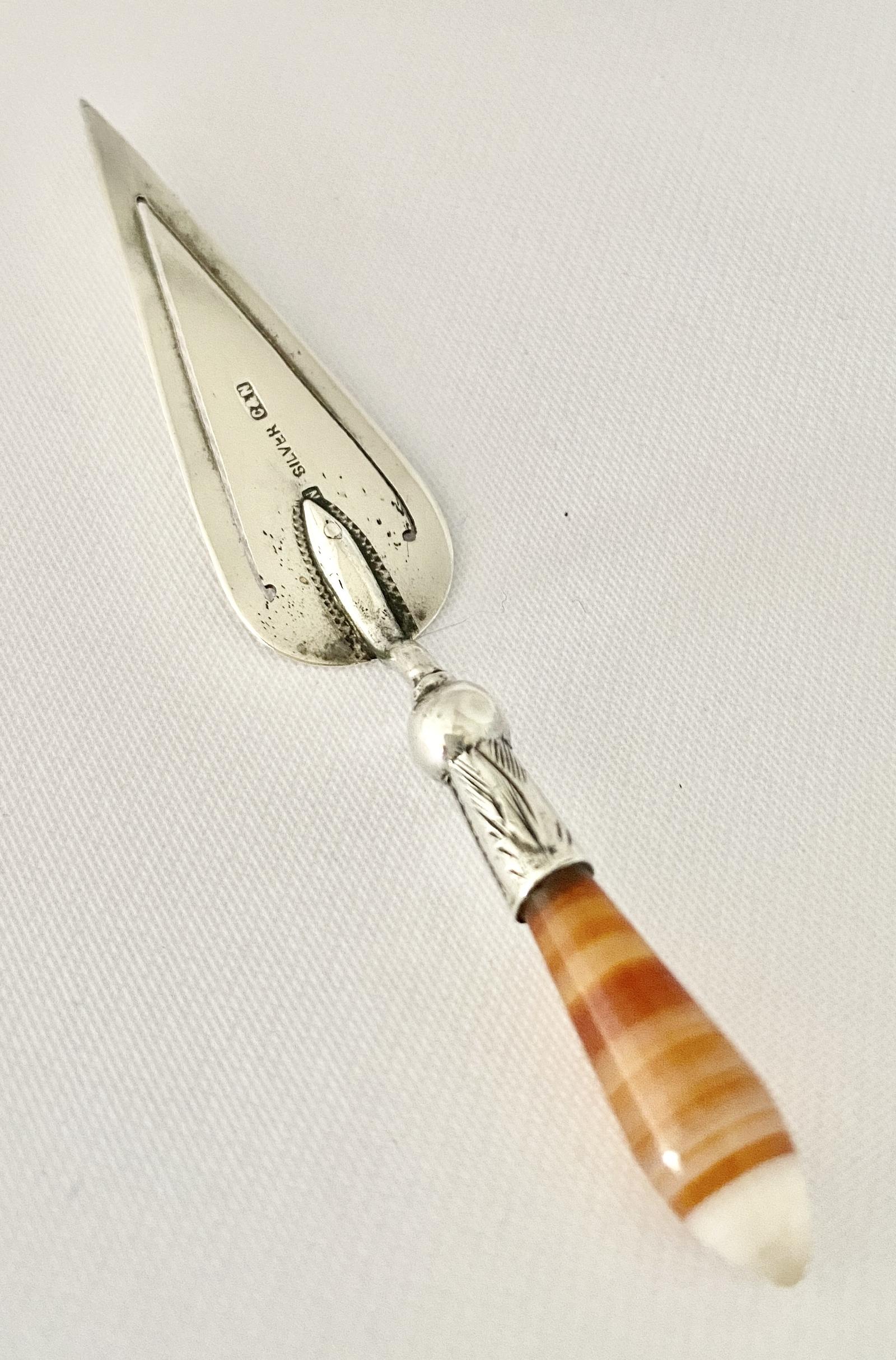 Agate & Sterling Silver Book Trowel Marker (1 of 5)