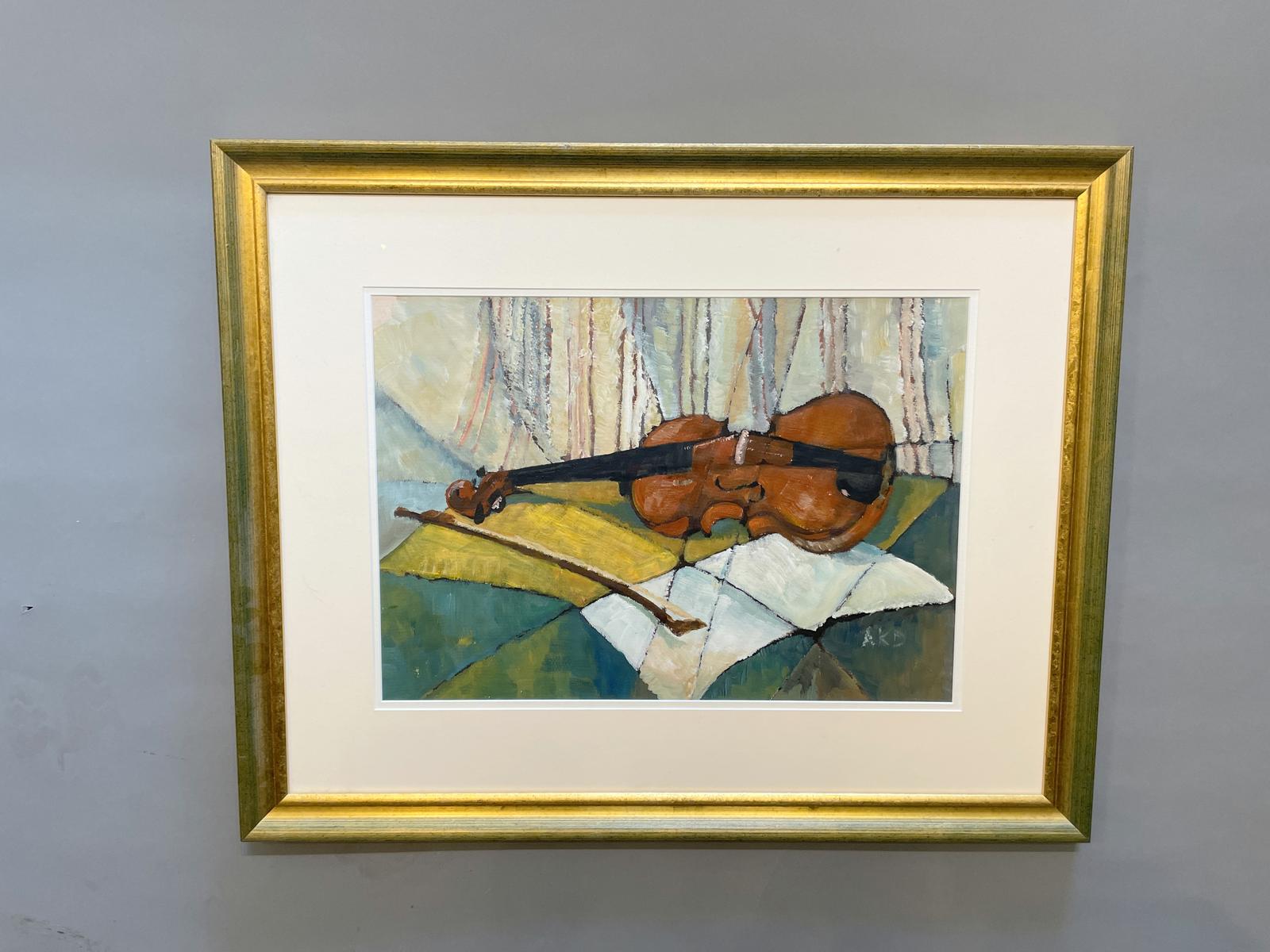 20th Century Abstract Violin Study - Initialled (1 of 6)