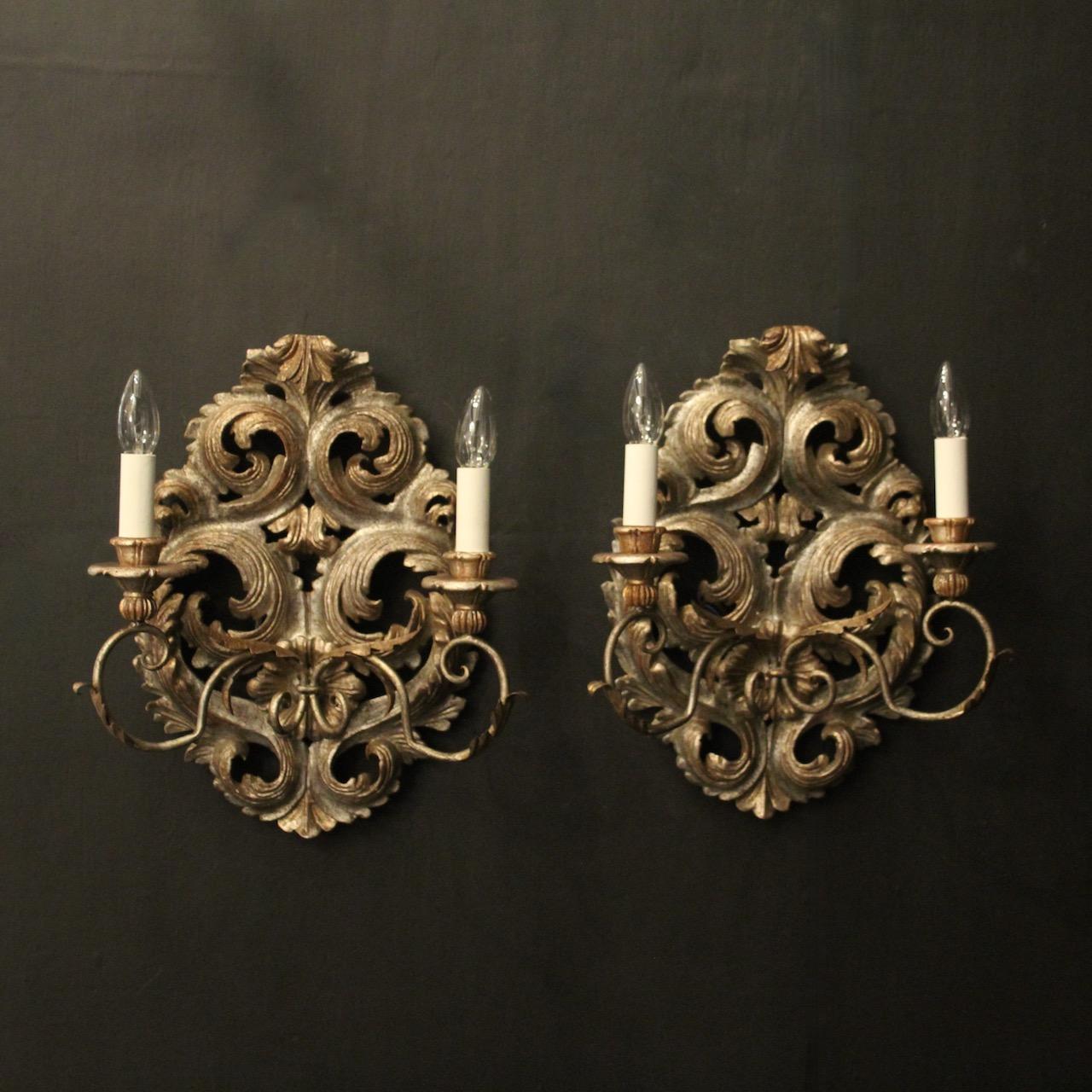 Florentine Silver Giltwood Wall Lights (1 of 10)