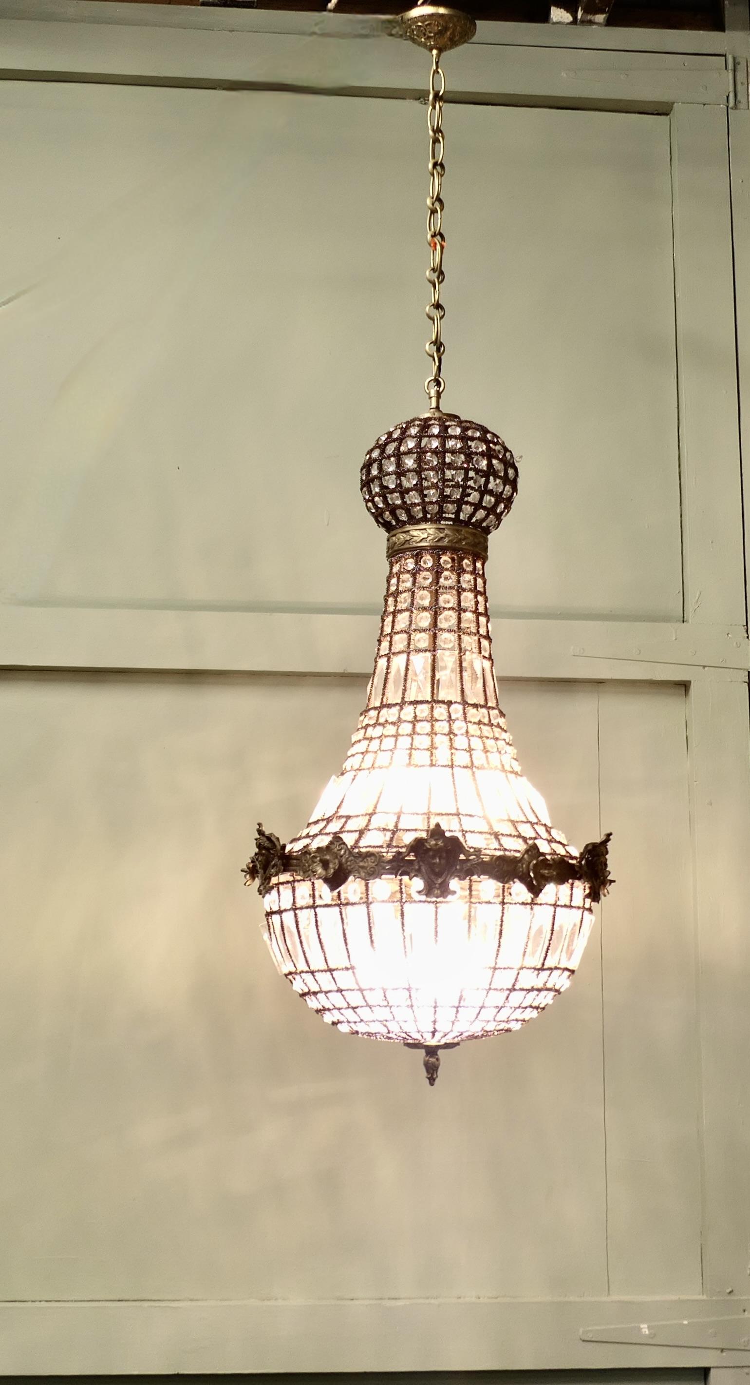 Large French Empire Balloon Style Chandelier (1 of 6)