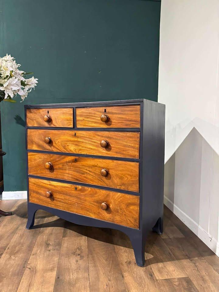 Edwardian Painted Five-drawer Mahogany Chest of Drawers (1 of 18) Edwardian Painted Five-drawer Mahogany Chest of Drawers (1 of 18)