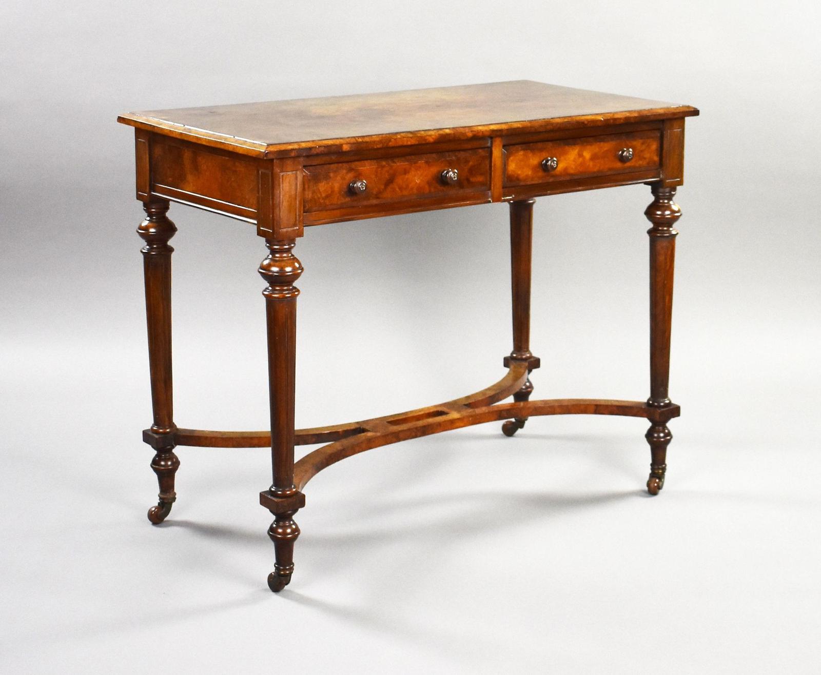 Victorian Burr Walnut Writing Table (1 of 9)