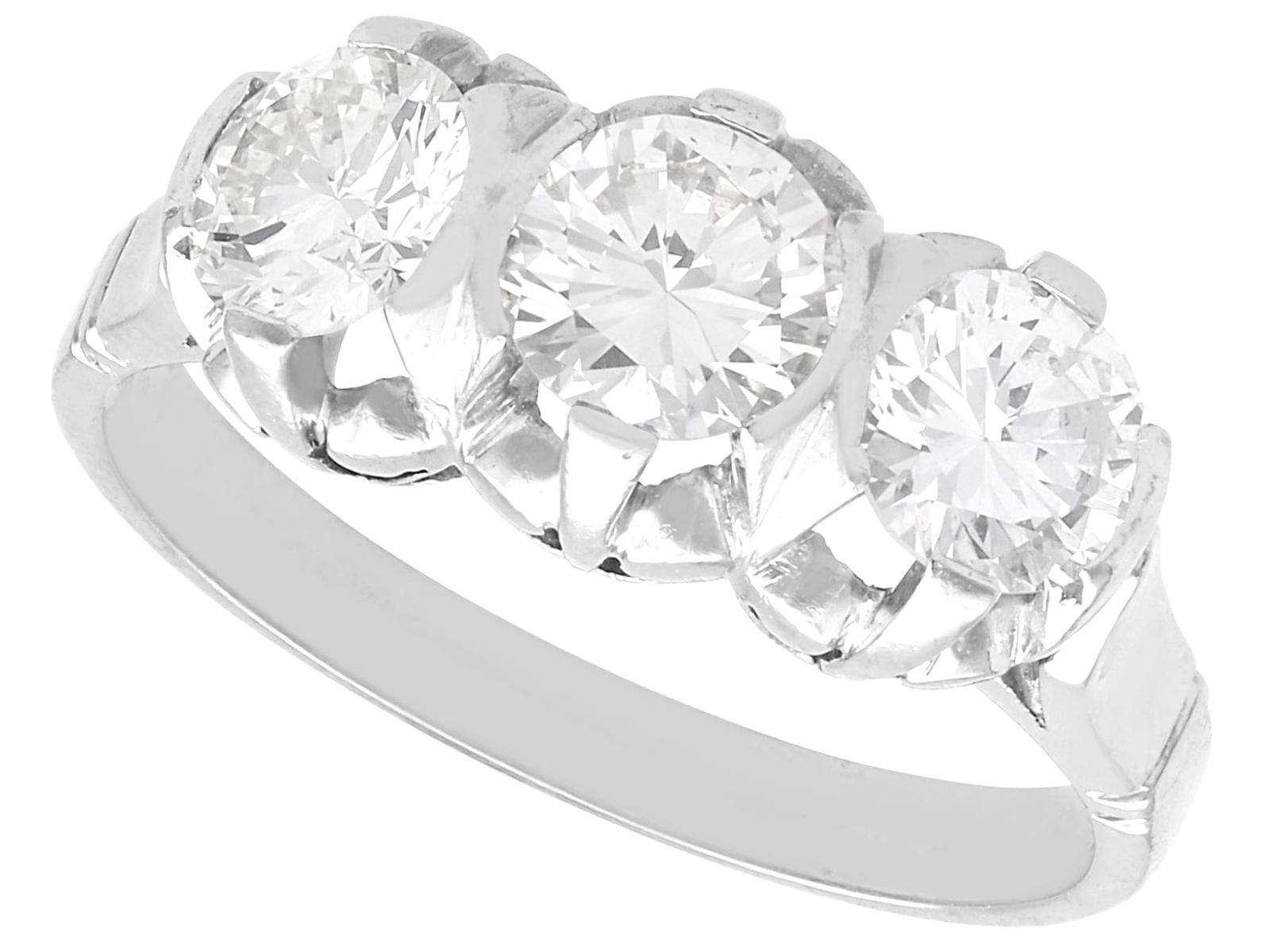 Antique 1.30ct Diamond and Platinum Trilogy Ring Circa 1925 (1 of 15)