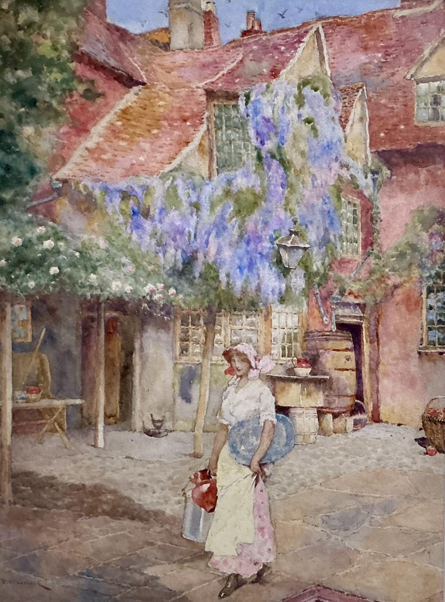 David Woodlock Watercolour - The Old White Horse Inn, St Ives, Huntingdonshire (1 of 3)