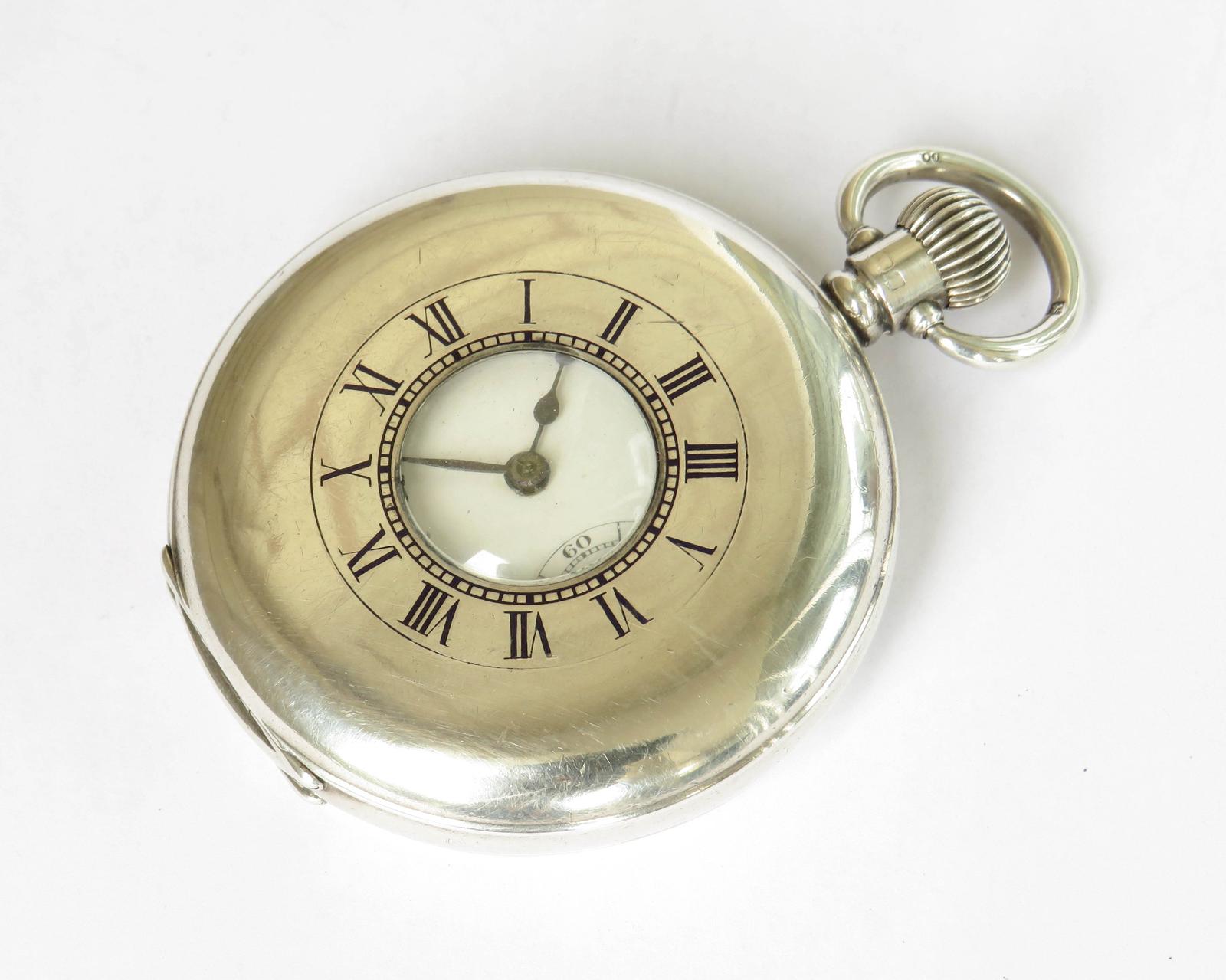 Pocket Watch: Antique Silver Half Hunter Pocket Watch 1922 (1 of 7)