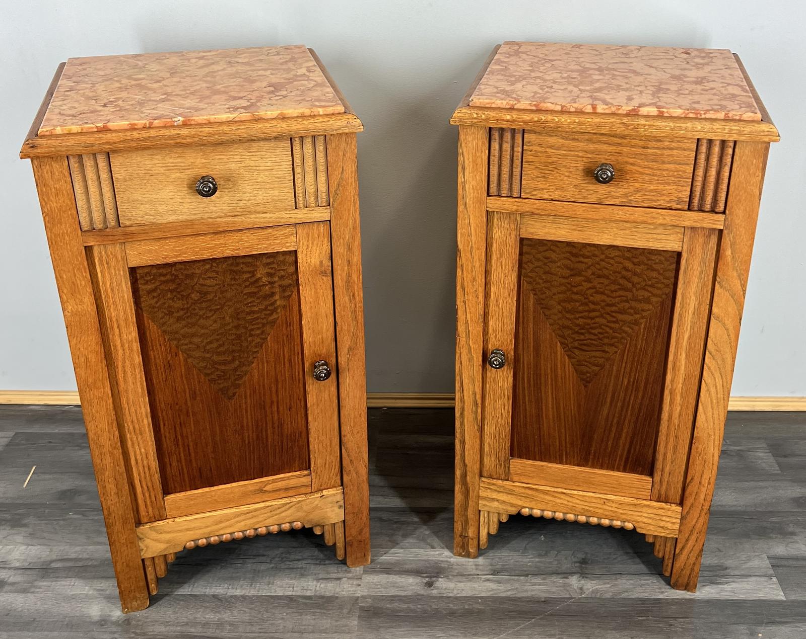 Antique French Oak Bedside Tables Pair Marble Top Cupboards Cabinets LOT 3932 (1 of 13) Antique French Oak Bedside Tables Pair Marble Top Cupboards Cabinets LOT 3932 (1 of 13)