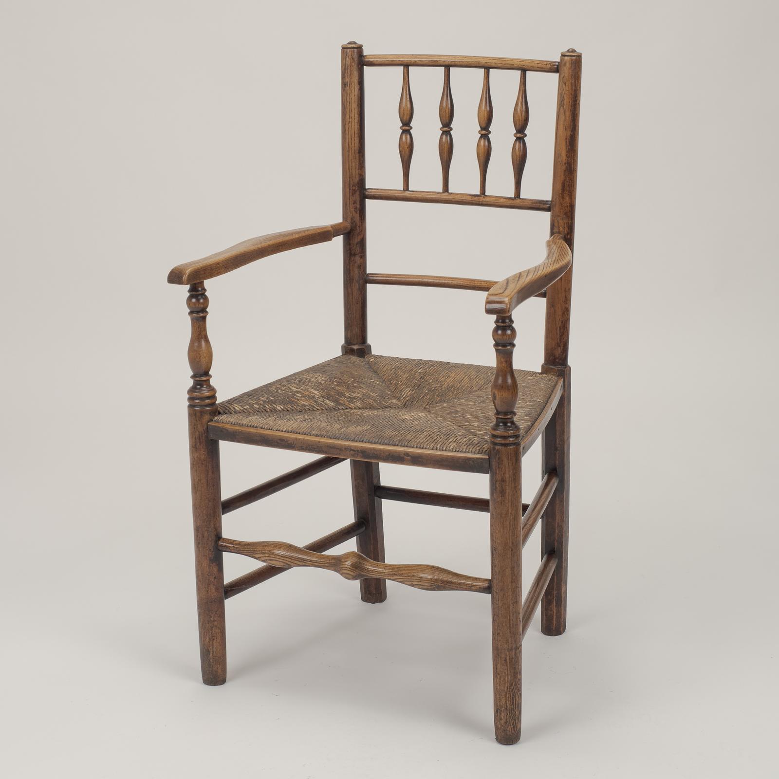 Original Early 19th Century English Country Elm & Ash Rush-seated Armchair (1 of 11) Original Early 19th Century English Country Elm & Ash Rush-seated Armchair (1 of 11)
