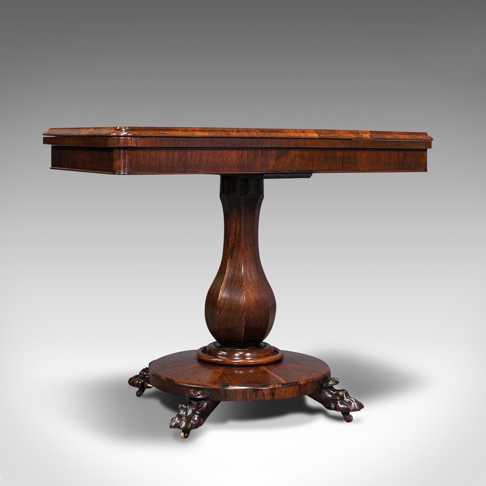 Folding Card Table, Rosewood, Games, Bridge, Victorian (1 of 12)