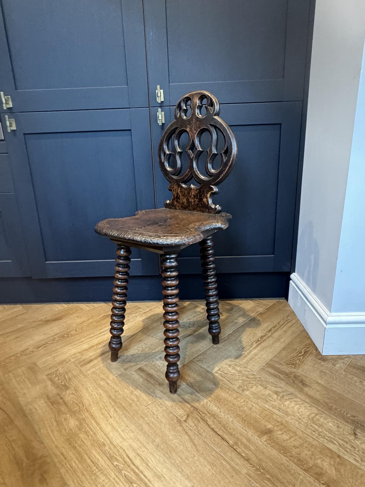 Victorian Oak Hall Chair (1 of 8)