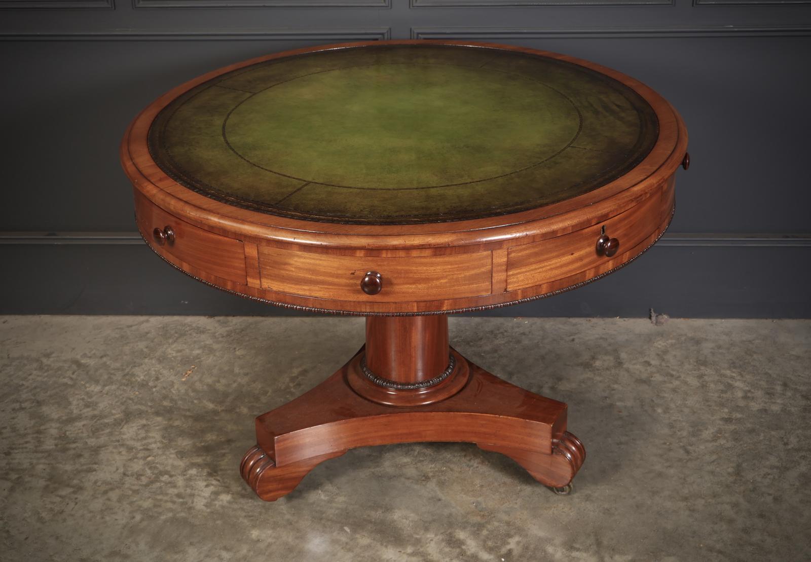 Victorian Round Mahogany Library Drum Table (1 of 7)