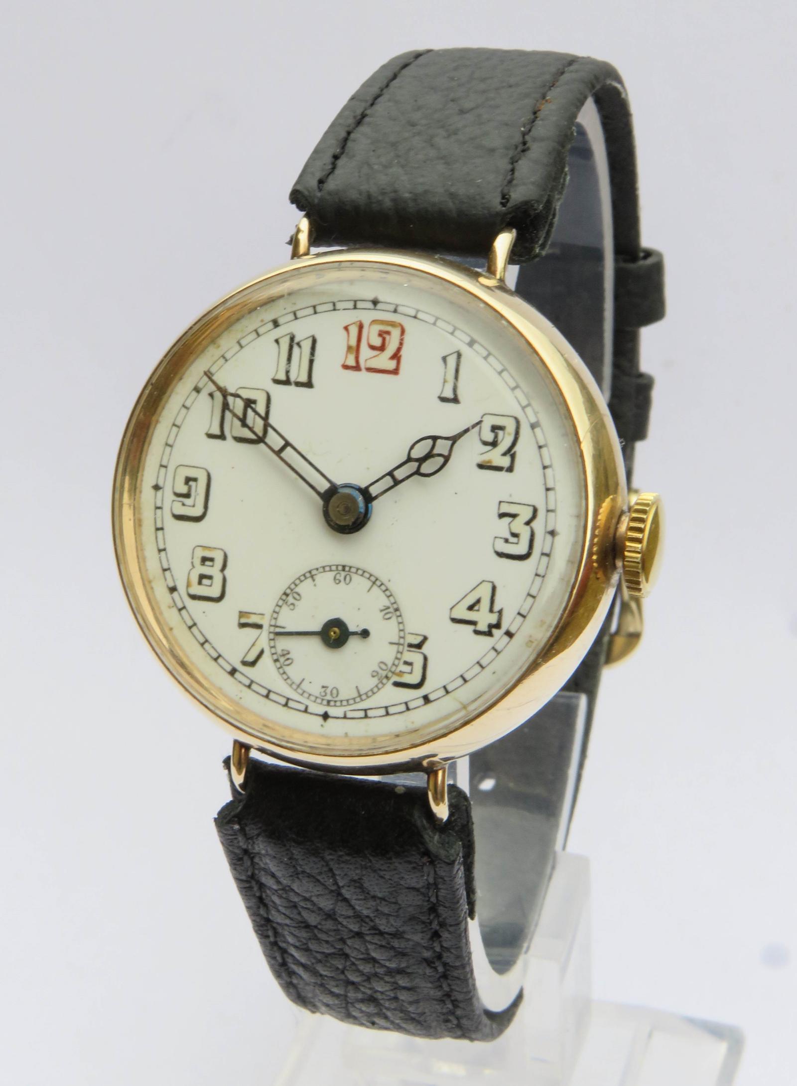 Watch: Antique 9ct Gold Trench Watch - Rotherhams 1922 (1 of 5)