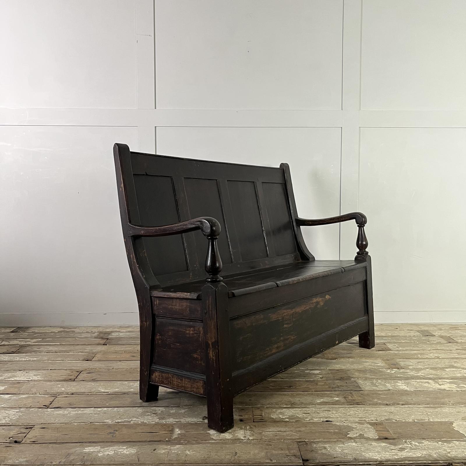 Early 19th C. Welsh Pine Box Settle (1 of 15)