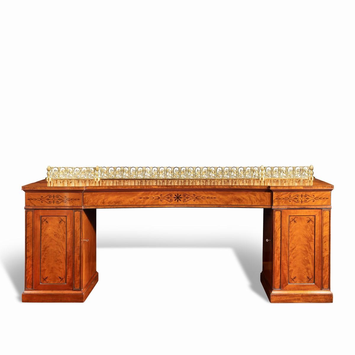 Regency pale mahogany pedestal sideboard (1 of 8)