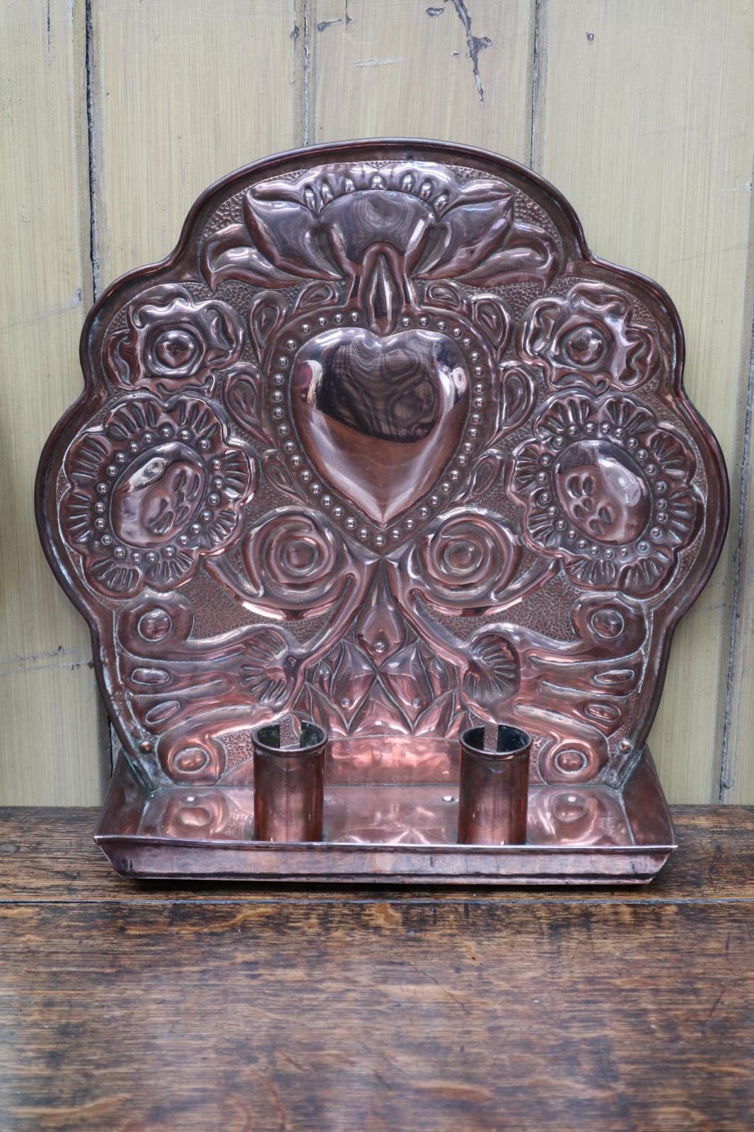 Arts & Crafts Movement Keswick School of Industrial Art Copper Double Candle Sconce c.1905 (1 of 9)