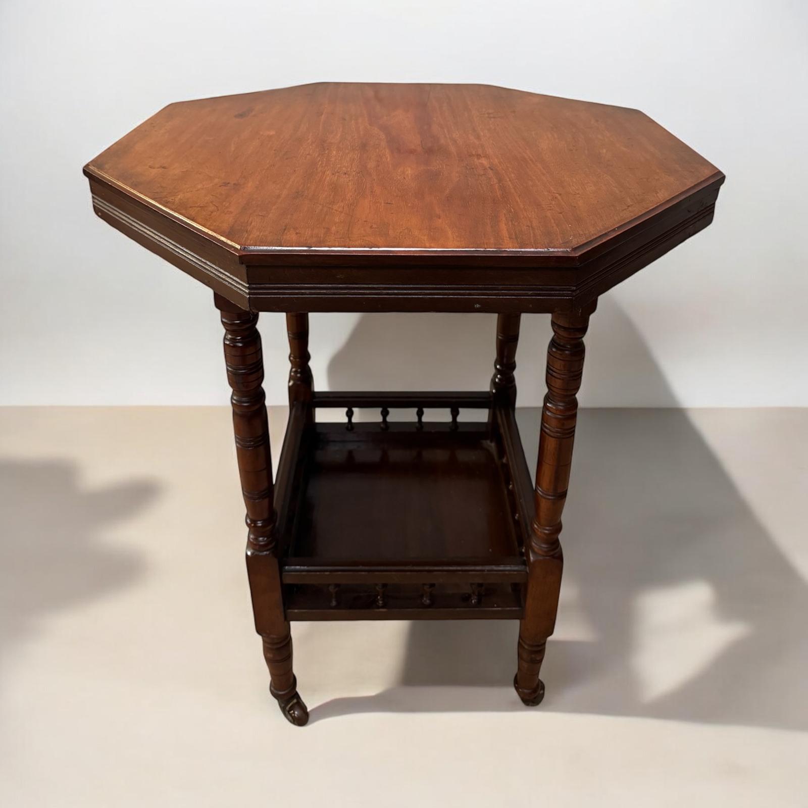 Antique Edwardian Six Sided Top Occasional Table / Made in England c.1900 (1 of 7)