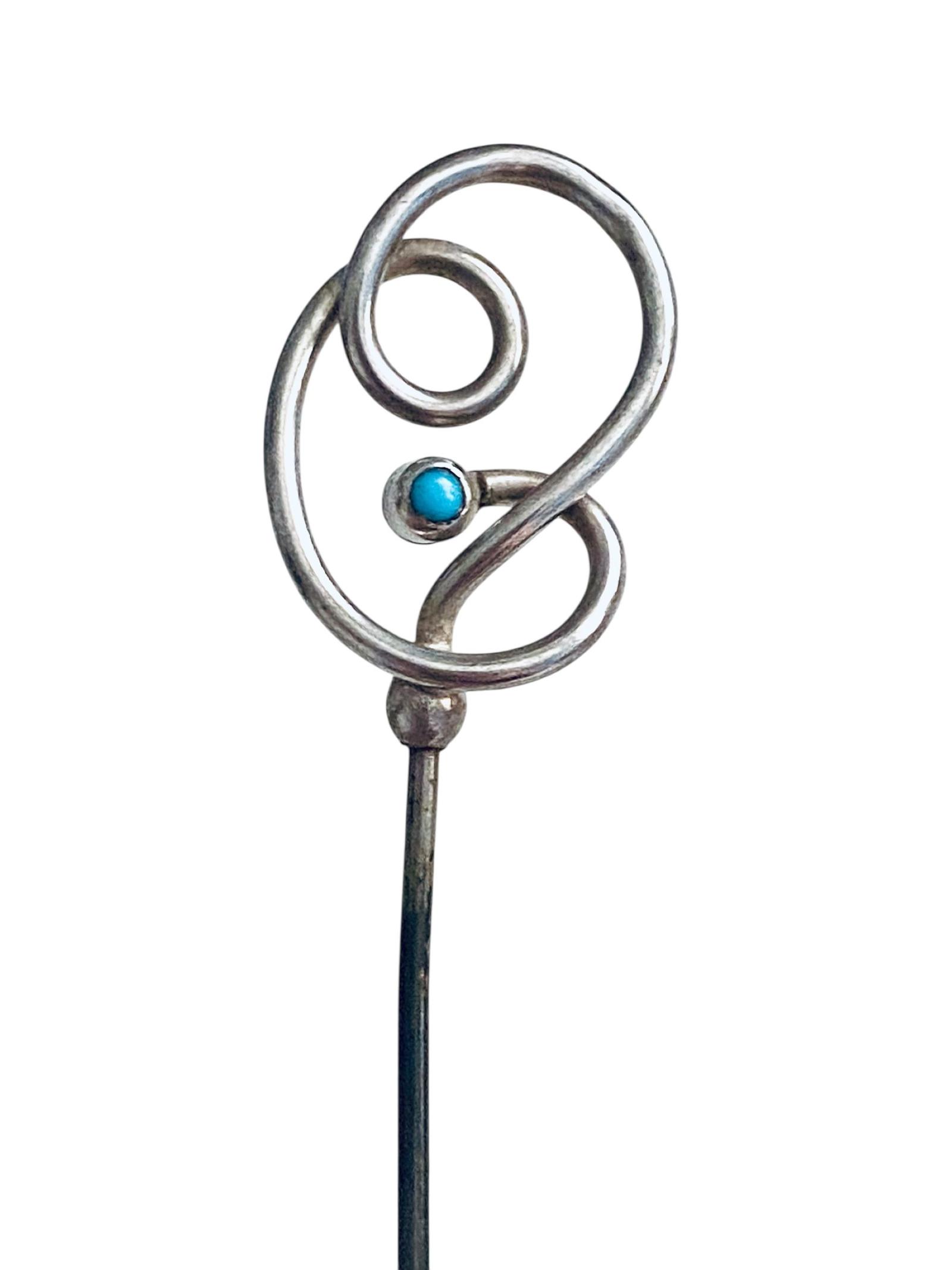 Antique Charles Horner Sterling Silver Turquoise Jewelled Hat Pin Chester Circa 1910 (1 of 7)