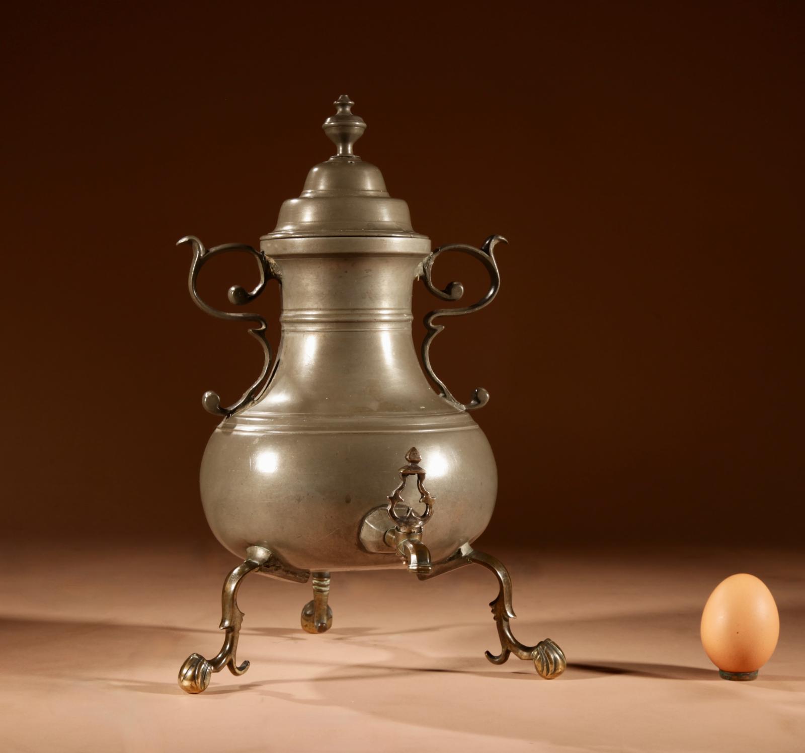 Rare Dutch Pewter & Bronze “Kraantjeskan” (Samovar / Coffee / Tea Urn) c.1750 (1 of 14)