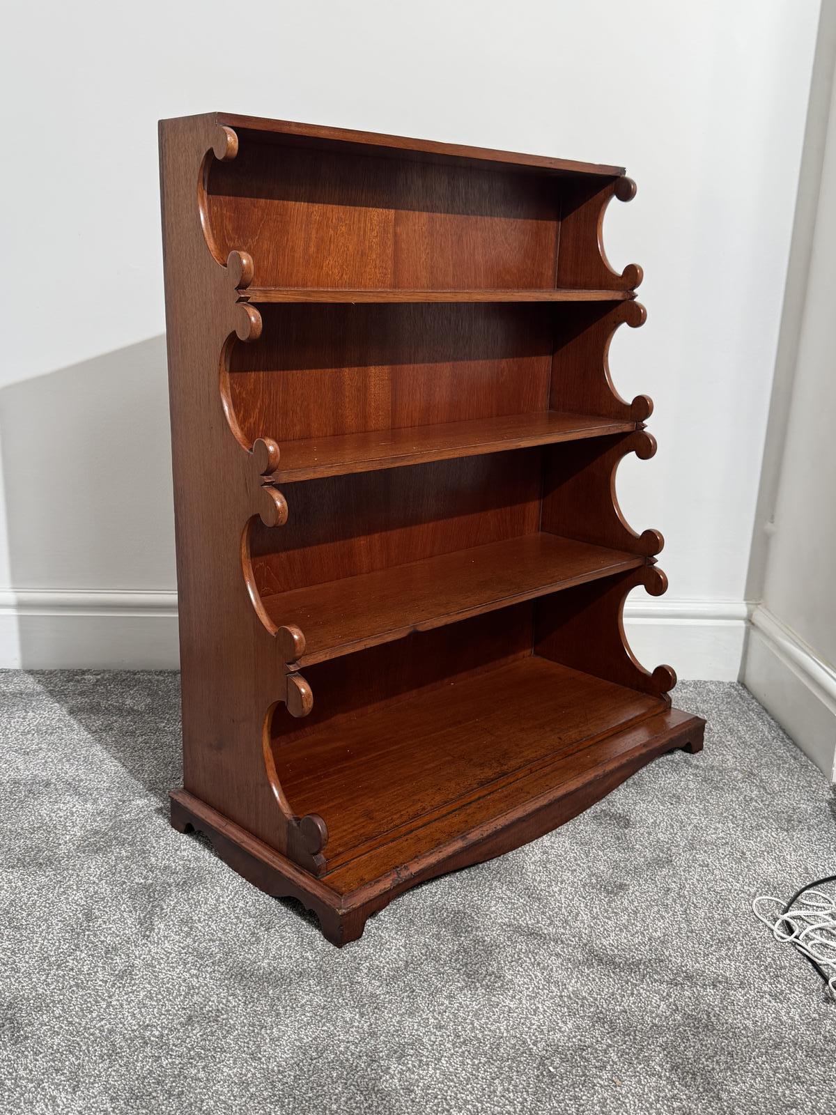 Victorian Mahogany Waterfall Bookcase (1 of 7)
