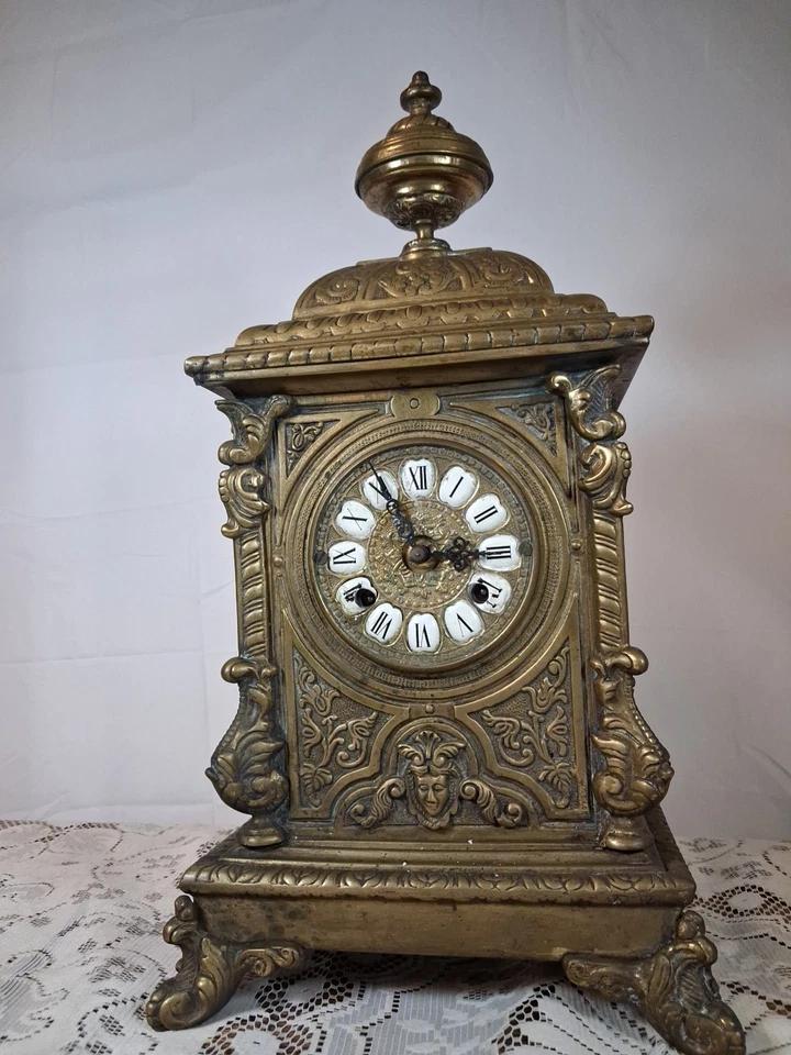 Antique French Brass Mantle Clock 19th Century (1 of 9)