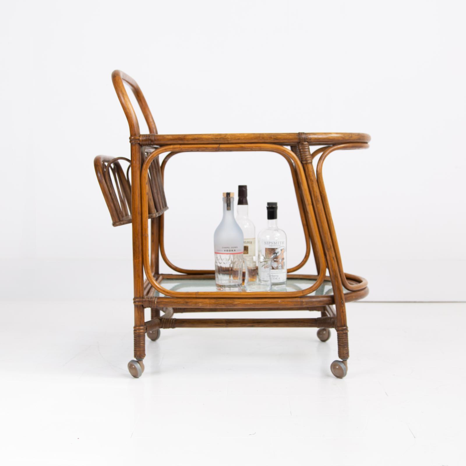 Mid Century Bamboo Drinks Trolley c.1970 by Angraves (1 of 14)