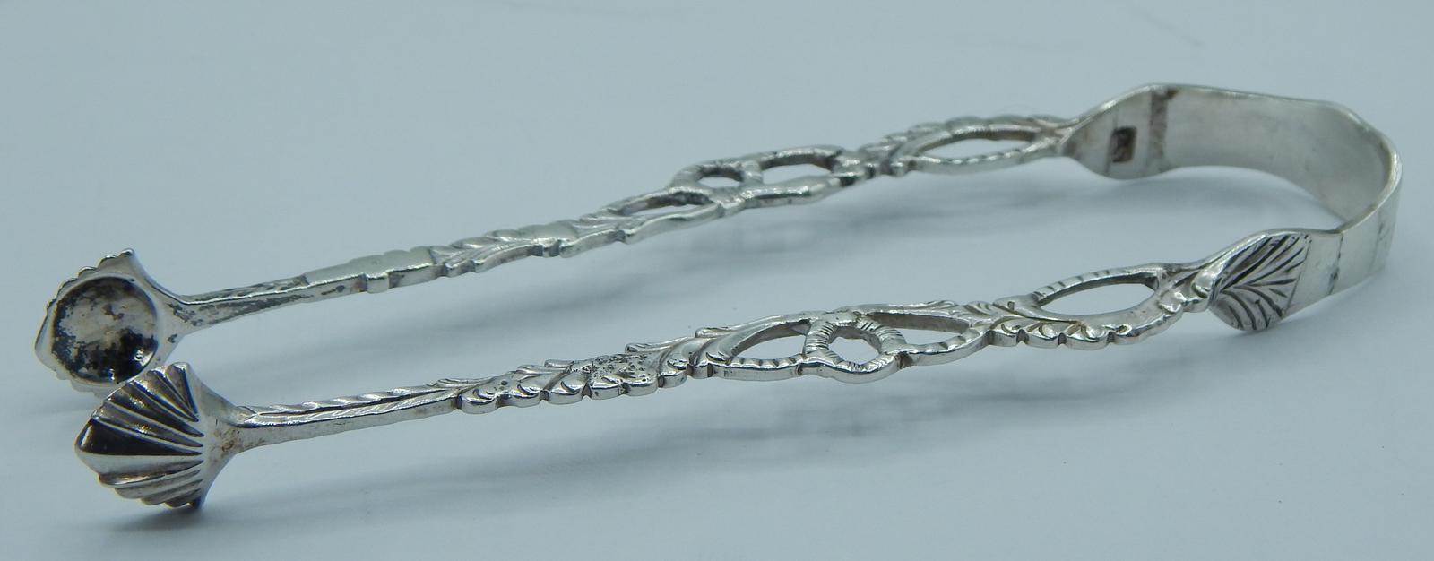 Rare Pair of Right Angled Cast Sugar Tongs (1 of 10)