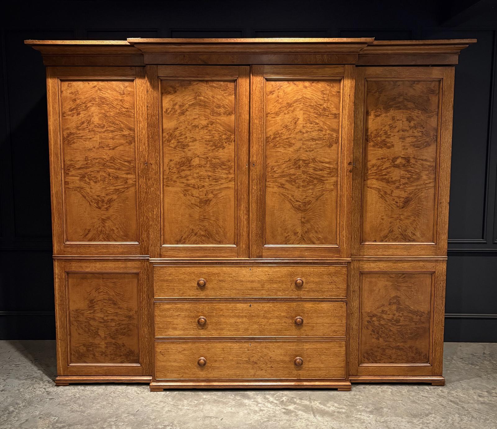 Victorian Pollard Oak Breakfront Wardrobe (1 of 7)
