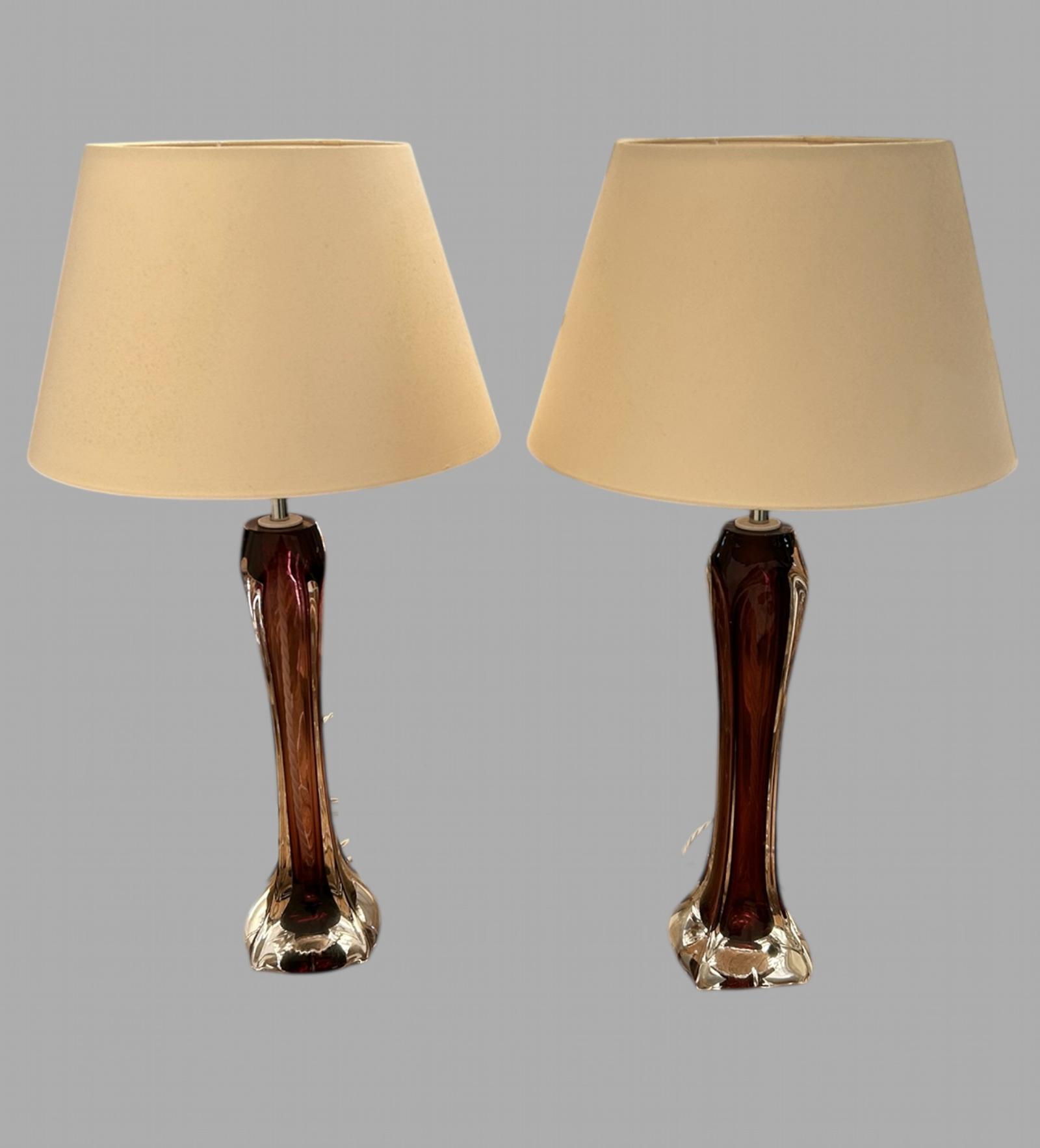 Pair of Paul Kedelv ‘Flygfors’ Purple Table Lamps - Sweden c.1970 (1 of 6)