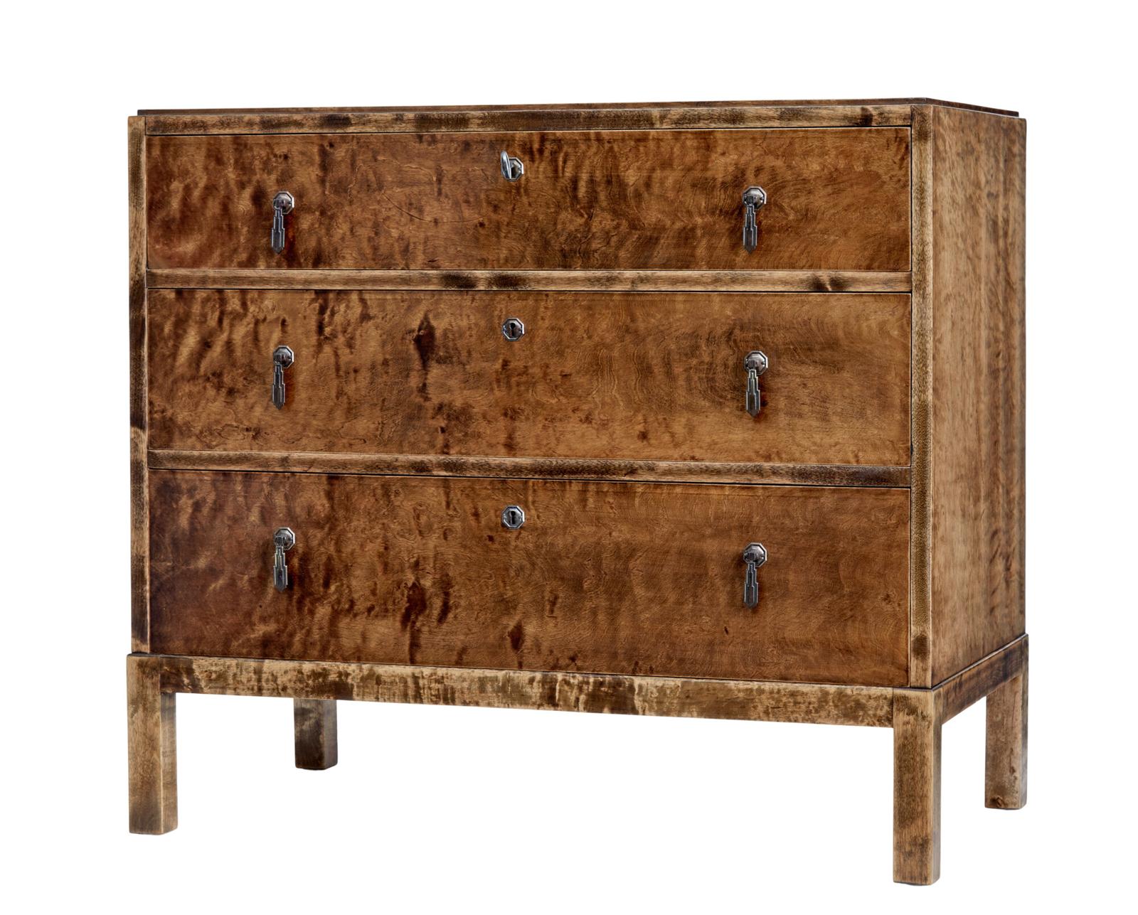 Mid 20th Century Scandinavian Birch Chest of Drawers (1 of 8)