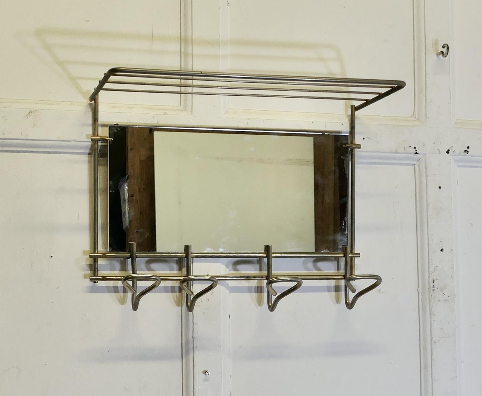 Mid Century Retro Polished Steel Mirrored Hat and Coat Rack (1 of 5)