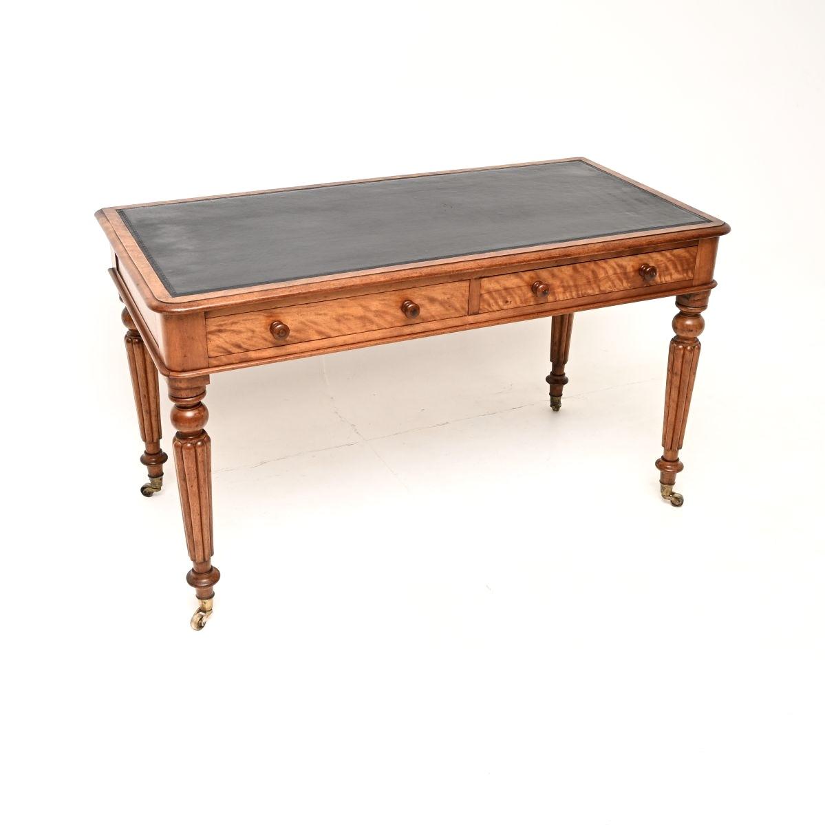 Antique Victorian Satinwood Writing Table / Desk by Maple & Co (1 of 10) Antique Victorian Satinwood Writing Table / Desk by Maple & Co (1 of 10)