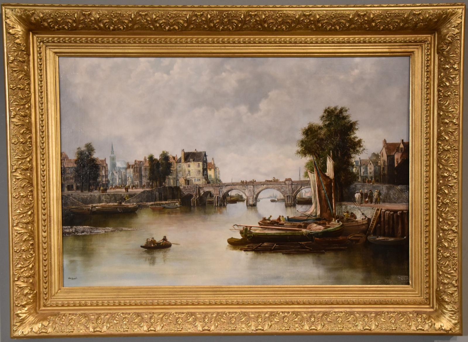 Oil Painting by William Howard "St Angers Bridge on the Rhine" (1 of 9)