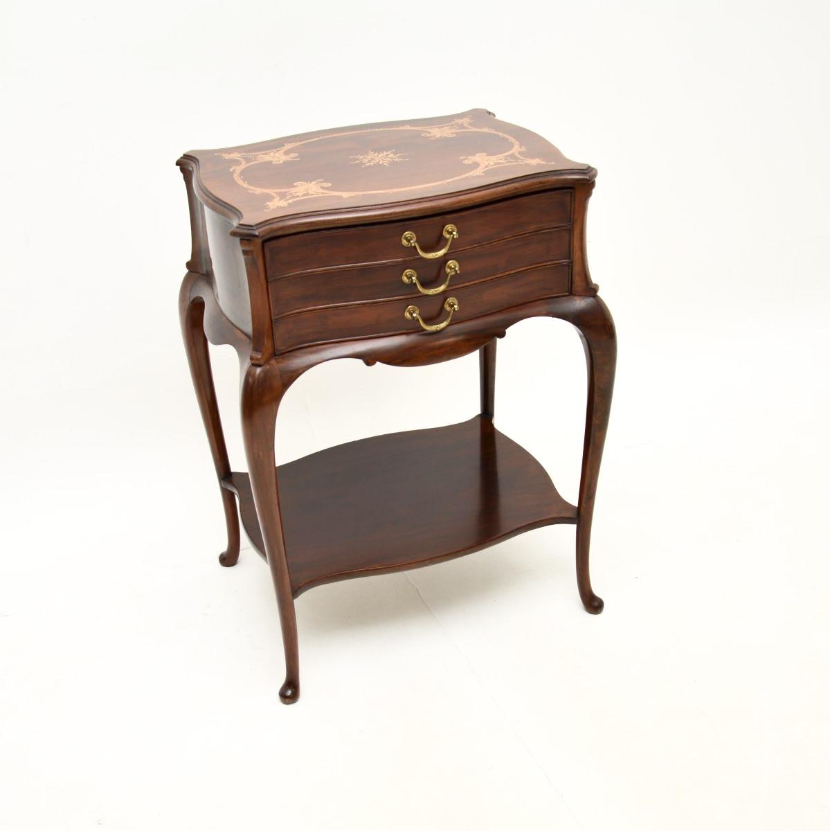 Antique Inlaid Walnut Side Table by Waring & Gillow (1 of 11)