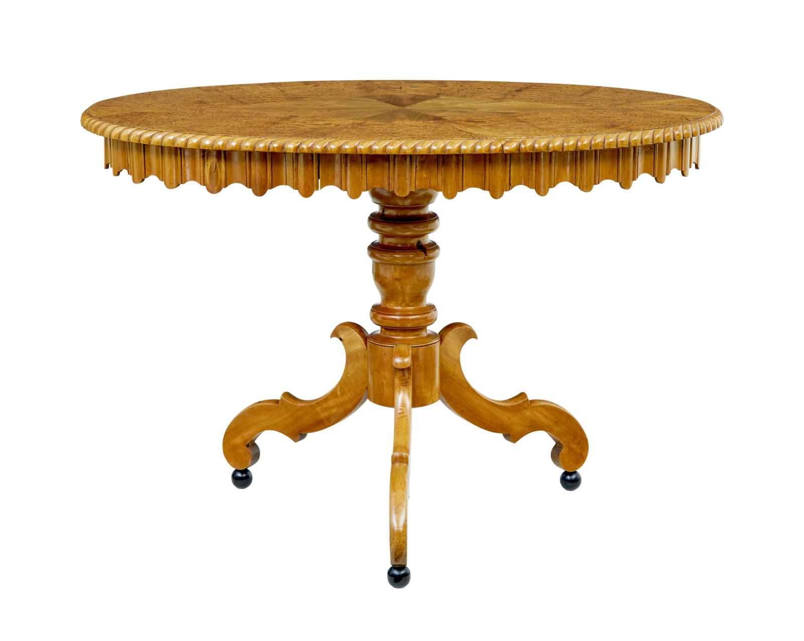 19th Century Swedish Oval Burr Birch Occasional Table (1 of 9) 19th Century Swedish Oval Burr Birch Occasional Table (1 of 9)