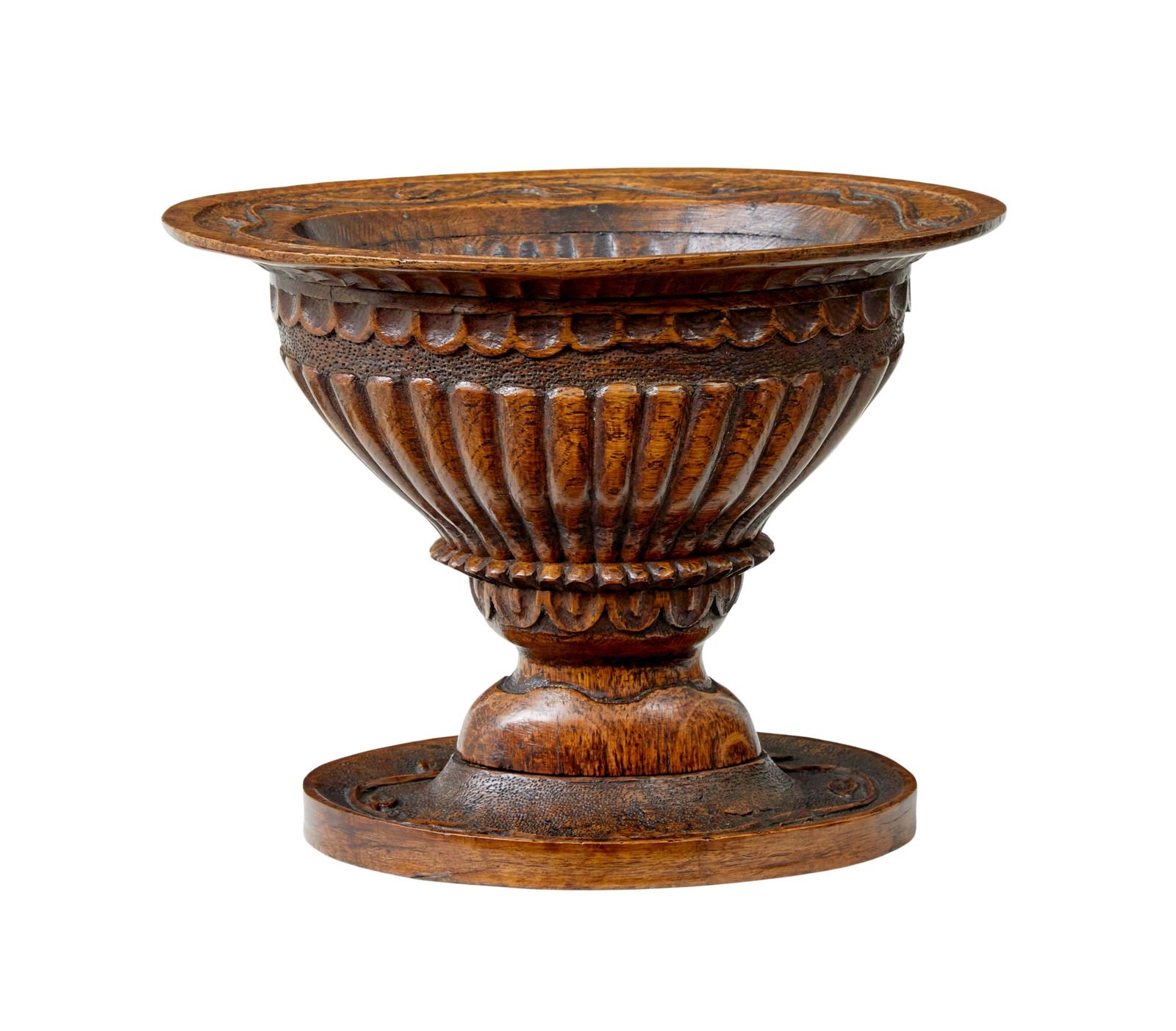 19th Century Carved Oak Liege Bowl (1 of 6)