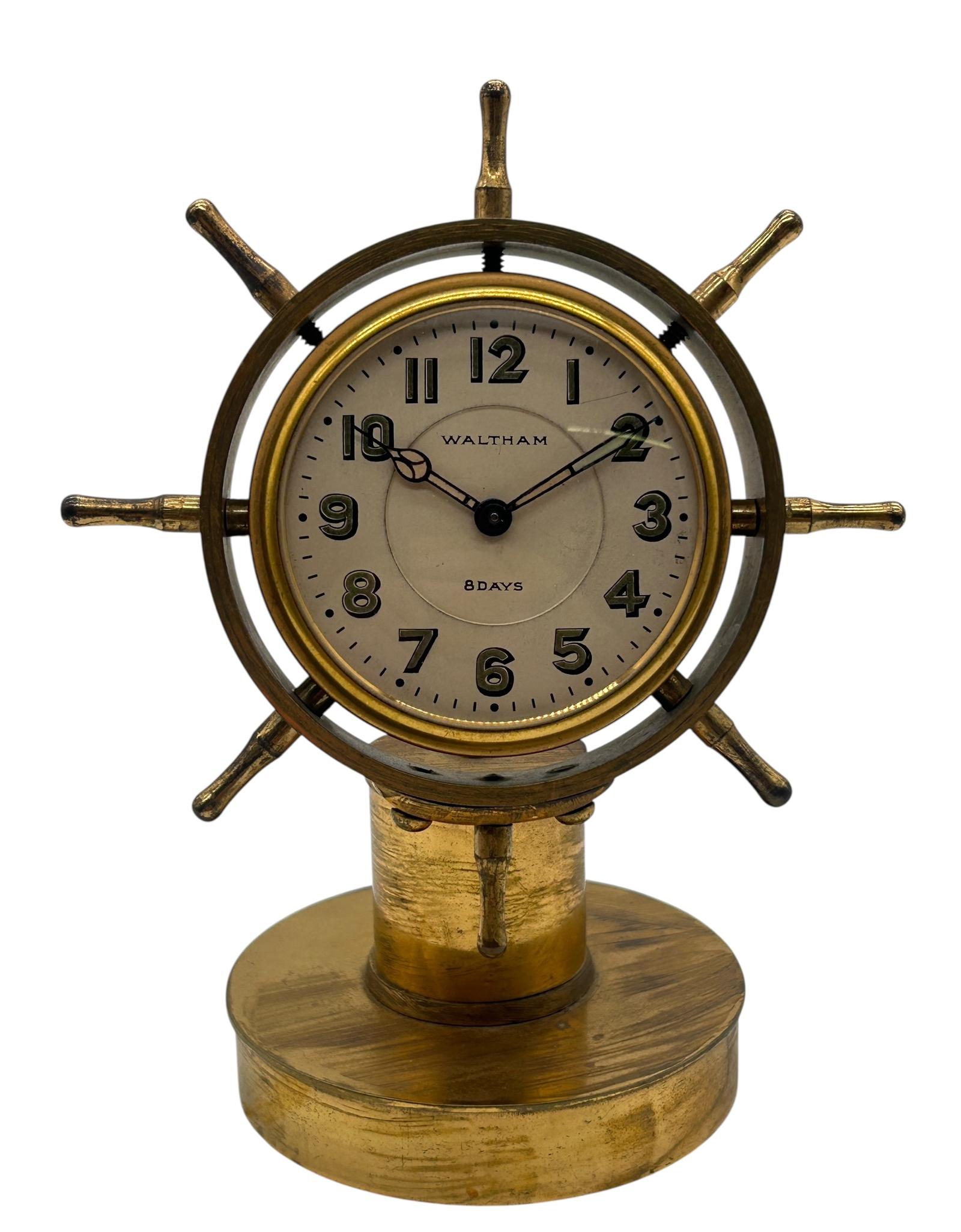 Fine Waltham 8-day Desk Clock - Shipping Wheel Case c.1900 (1 of 10) Fine Waltham 8-day Desk Clock - Shipping Wheel Case c.1900 (1 of 10)