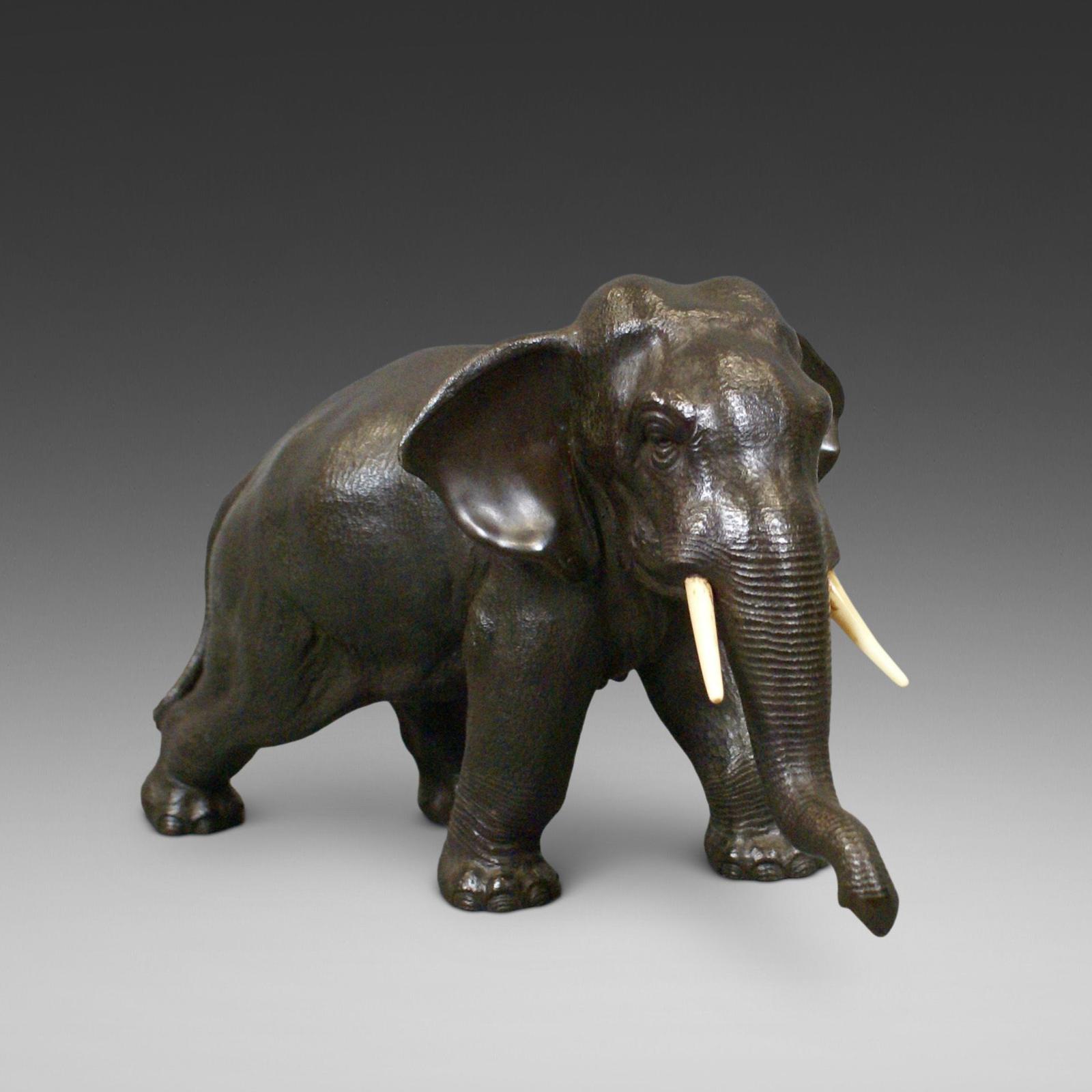 Japanese Meiji Period Bronze Elephant (1 of 6)