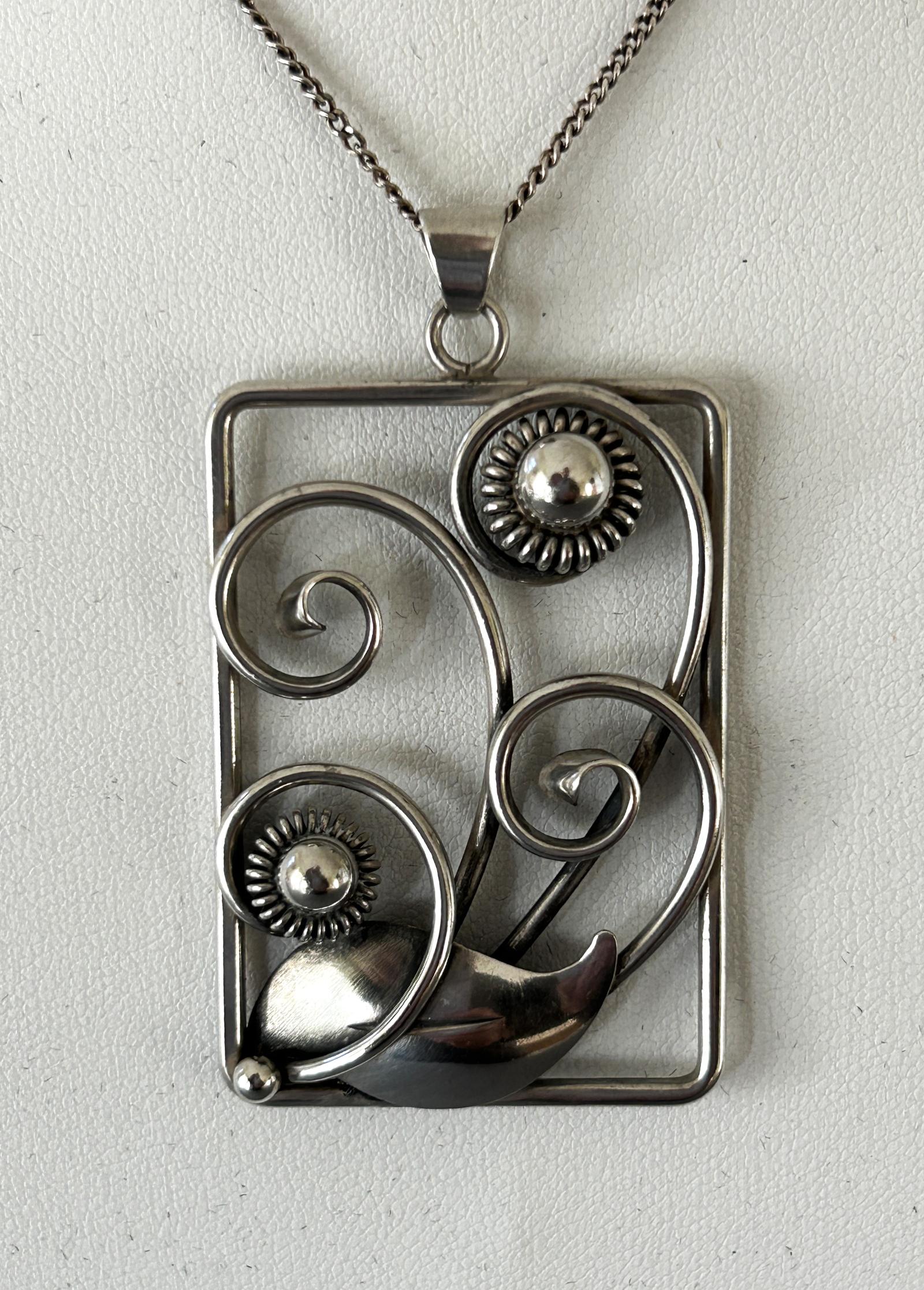 Vintage Danish Silver Pendant Necklace (1 of 5) Vintage Danish Silver Pendant Necklace (1 of 5)
