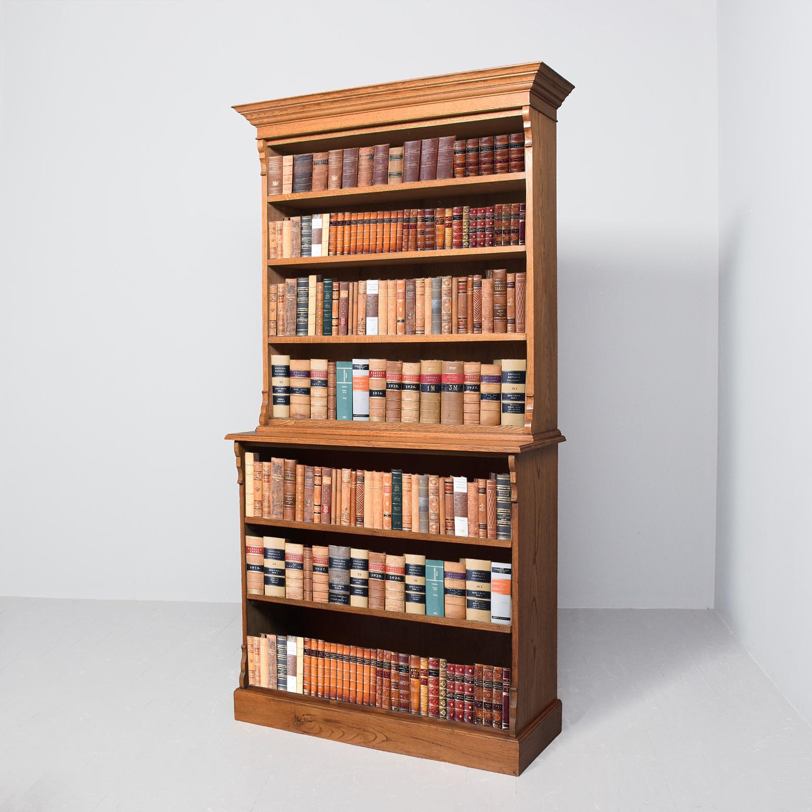 Edwardian Solid Oak Two-part, 5-shelf Open Bookcase (1 of 8) Edwardian Solid Oak Two-part, 5-shelf Open Bookcase (1 of 8)