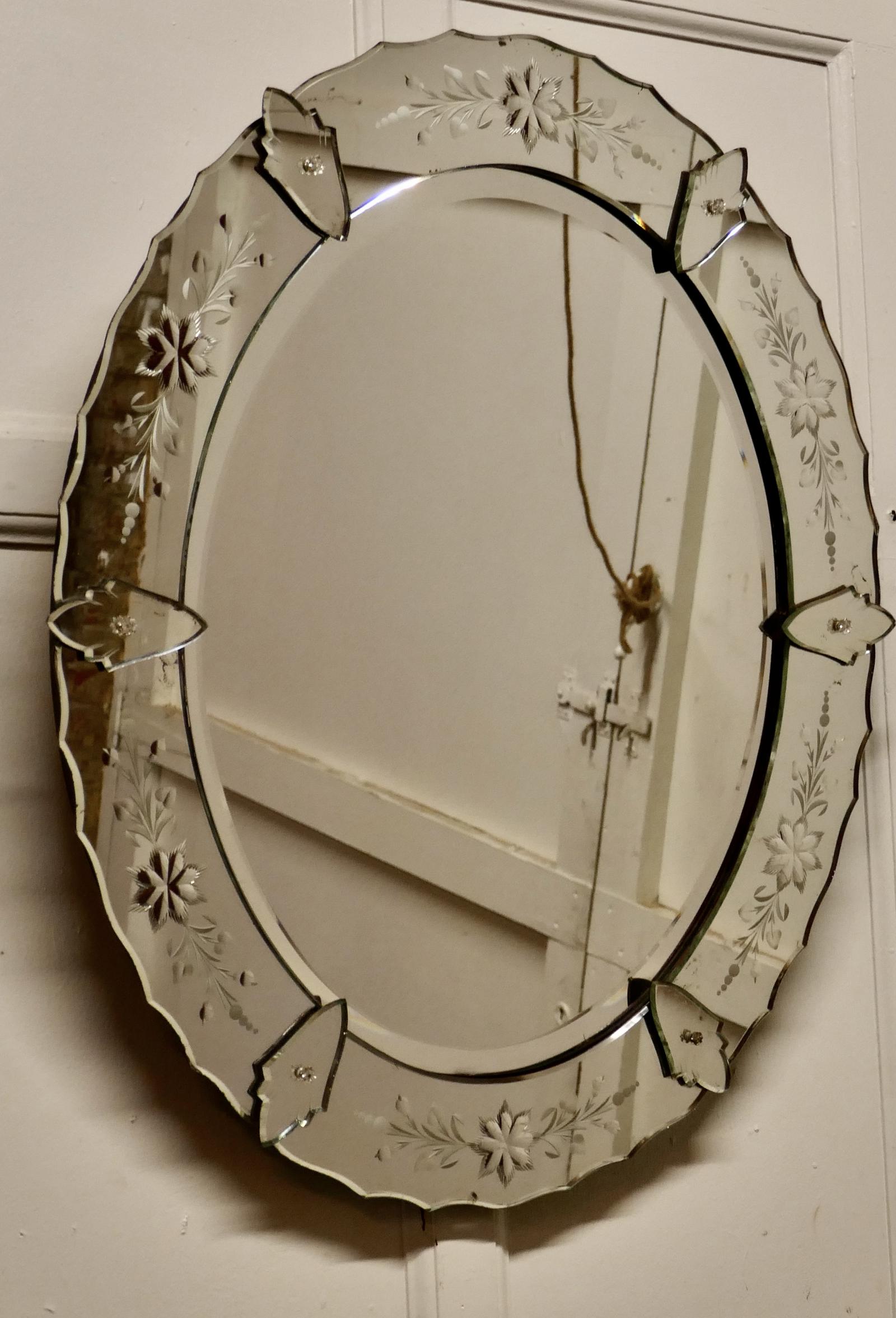 Superb 19th Century Oval Venetian Mirror (1 of 7) Superb 19th Century Oval Venetian Mirror (1 of 7)