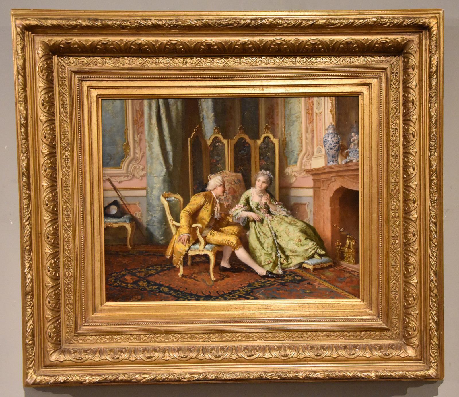 Oil Painting by Antonio Ermolao Pauletti "Shared Confidences" (1 of 8)