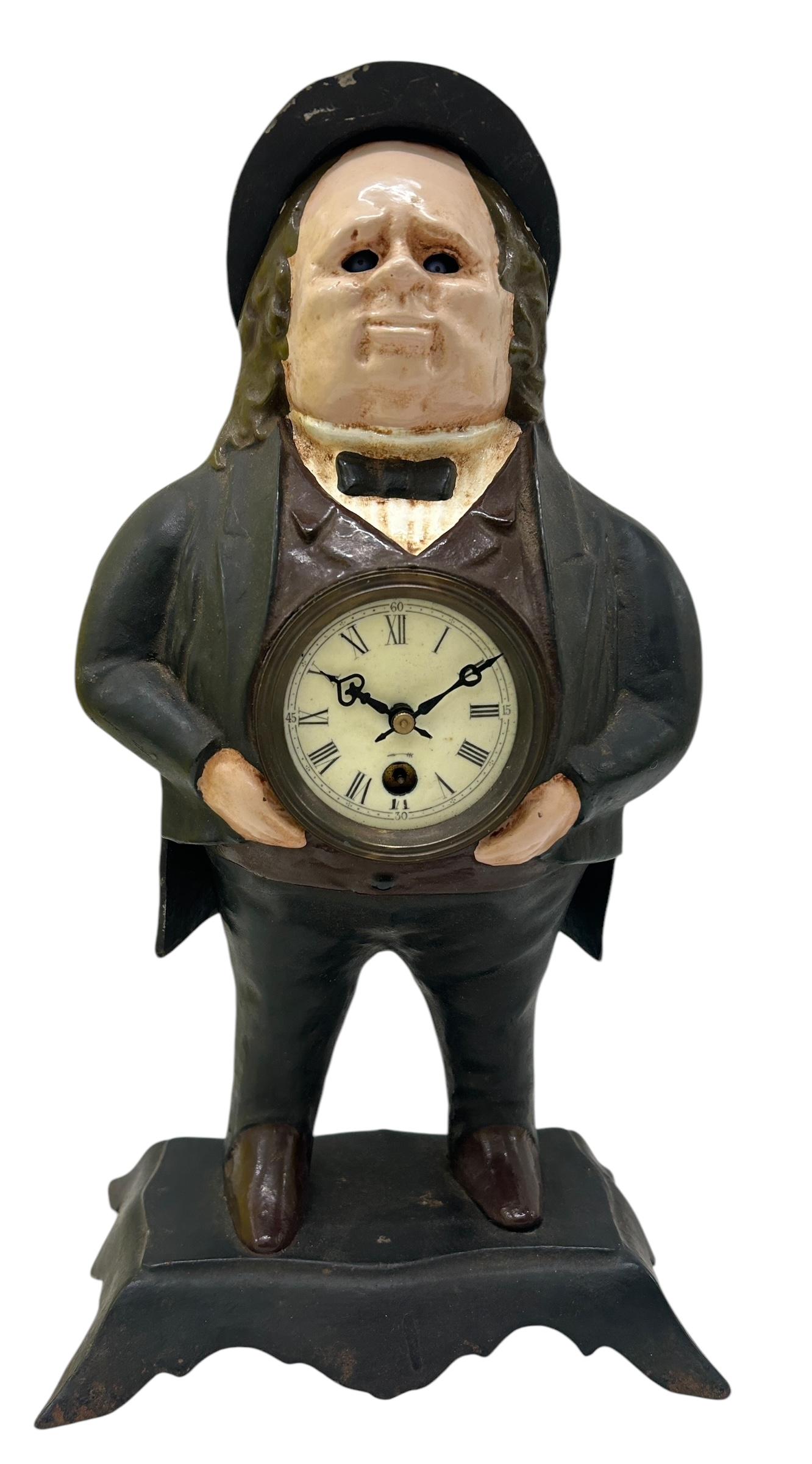 Vintage Quirky Figural Automated Moving Eyes John Bull Novelty Clock – ca 1950 (1 of 8)